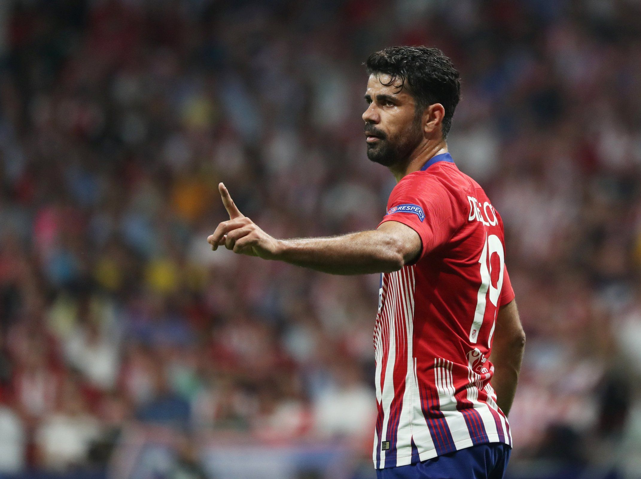 Diego Costa in action for Atletico Madrid against Club Brugge in the Champions League