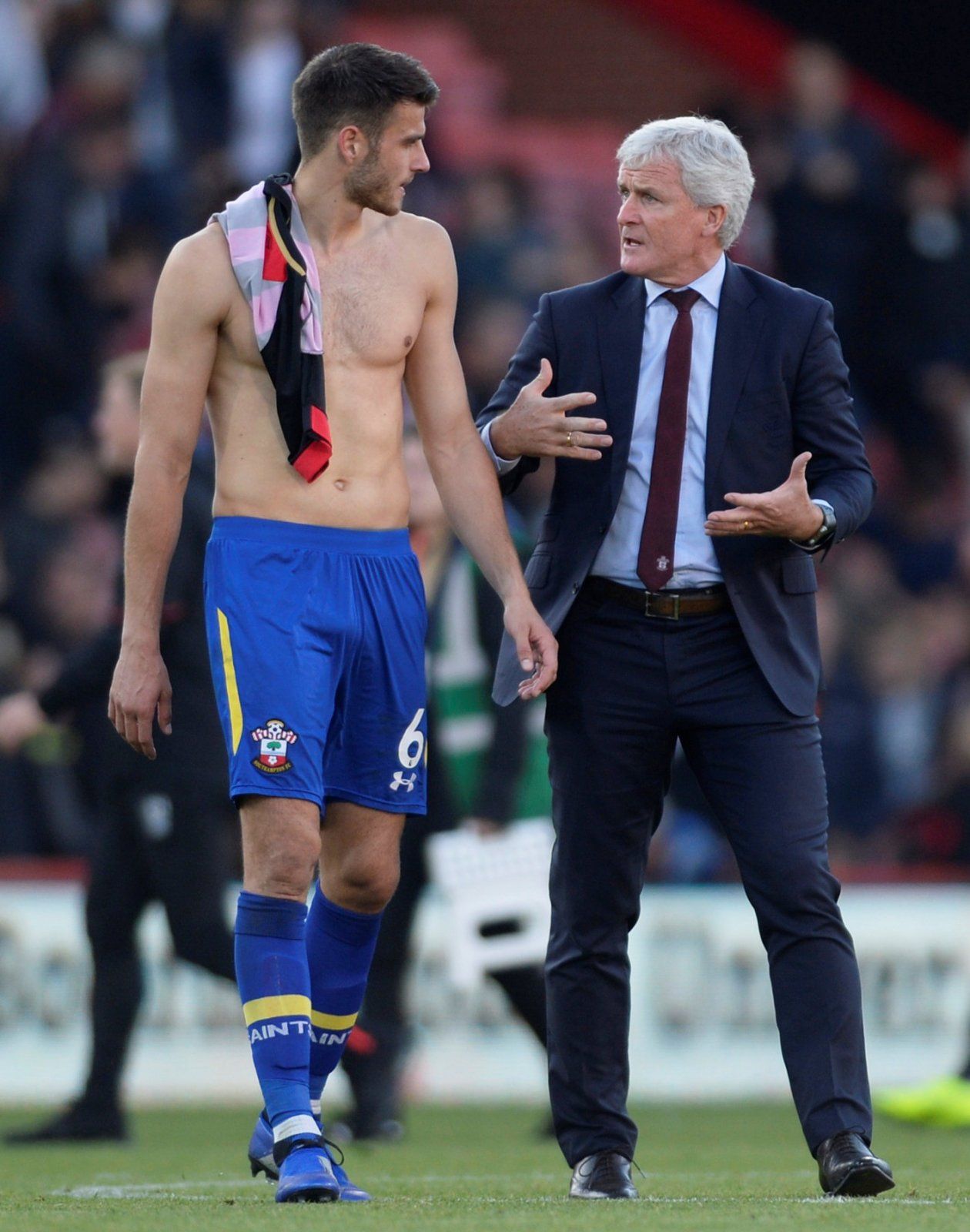 Mark Hughes chats with Jack Stephens