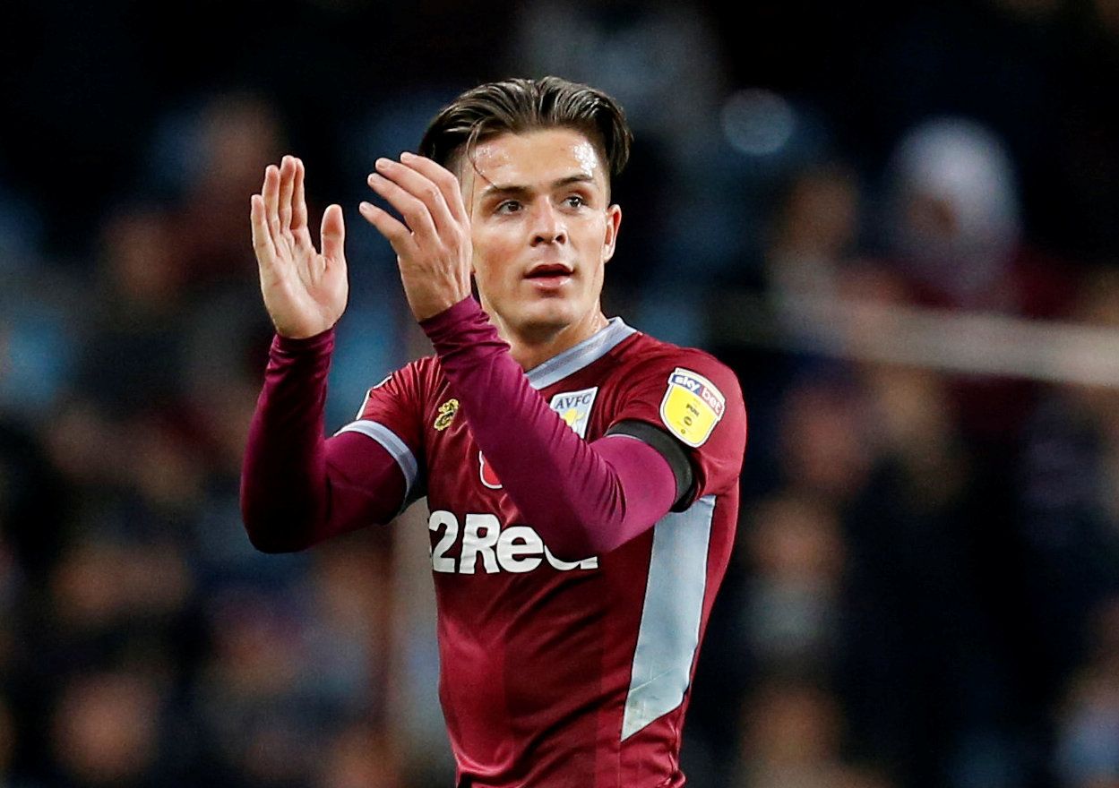 Soccer Football - Championship - Aston Villa v Bolton Wanderers - Villa Park, Birmingham, Britain - November 2, 2018  Aston Villa's Jack Grealish applauds the fans after being substituted   Action Images/Ed Sykes  EDITORIAL USE ONLY. No use with unauthorized audio, video, data, fixture lists, club/league logos or 