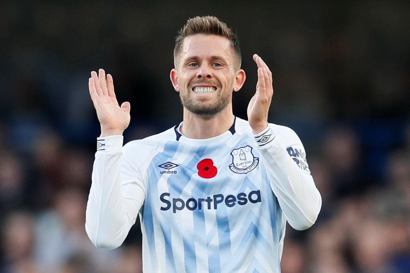 Soccer Football - Premier League - Chelsea v Everton - Stamford Bridge, London, Britain - November 11, 2018  Everton's Gylfi Sigurdsson reacts      REUTERS/David Klein  EDITORIAL USE ONLY. No use with unauthorized audio, video, data, fixture lists, club/league logos or 