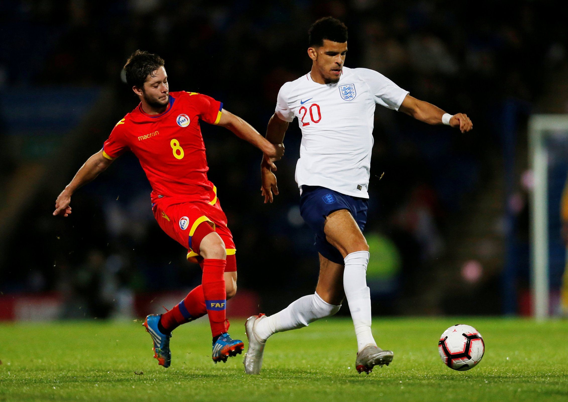 Dominic Solanke in action for England U21