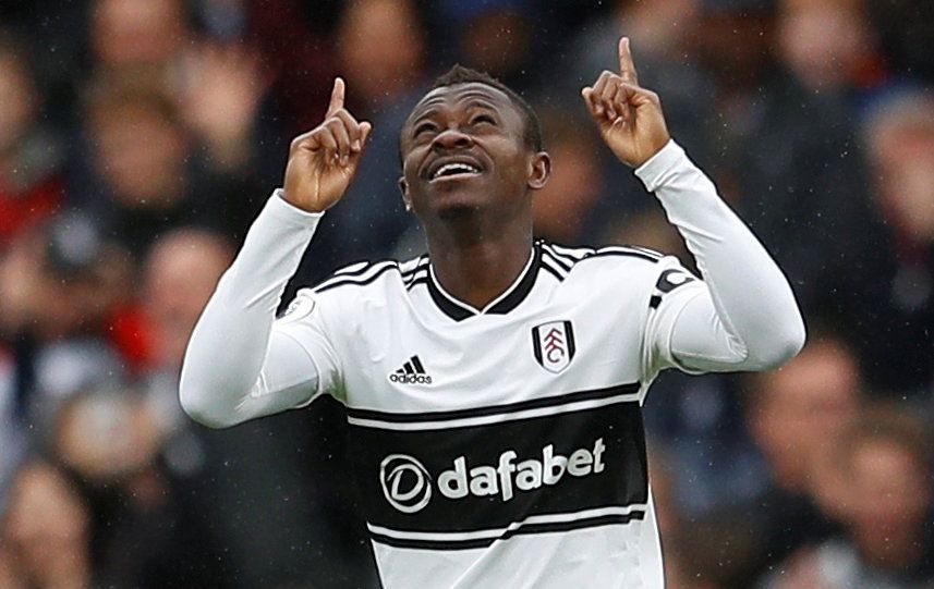 Soccer Football - Premier League - Fulham v Burnley - Craven Cottage, London, Britain - August 26, 2018  Fulham's Jean Michael Seri celebrates scoring their first goal   REUTERS/Peter Nicholls  EDITORIAL USE ONLY. No use with unauthorized audio, video, data, fixture lists, club/league logos or 