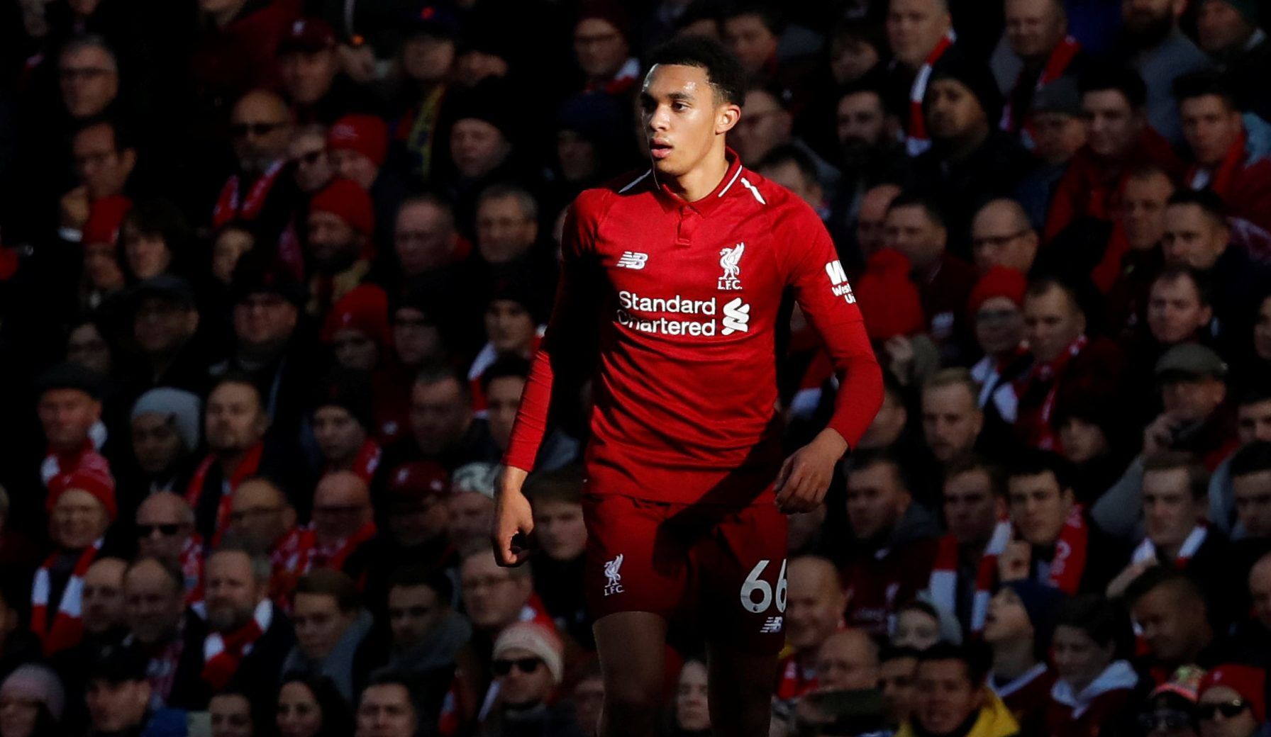 Soccer Football - Premier League - Liverpool v Cardiff City - Anfield, Liverpool, Britain - October 27, 2018  Liverpool's Trent Alexander-Arnold during the match   REUTERS/Russell Cheyne  EDITORIAL USE ONLY. No use with unauthorized audio, video, data, fixture lists, club/league logos or 