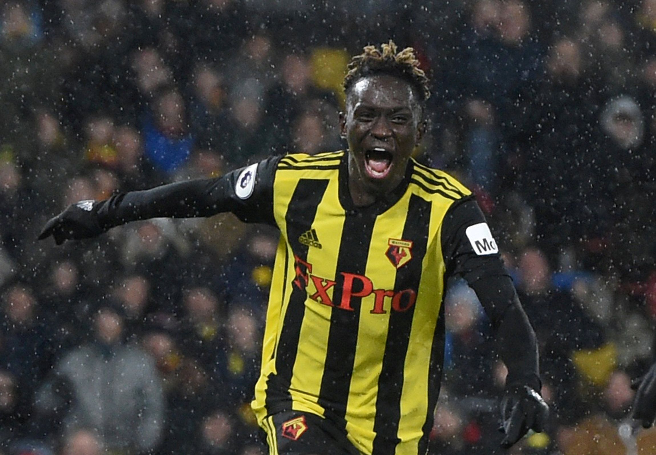 Soccer Football - Premier League - Watford v Cardiff City - Vicarage Road, Watford, Britain - December 15, 2018  Watford's Domingos Quina celebrates scoring their third goal     Action Images via Reuters/Alan Walter  EDITORIAL USE ONLY. No use with unauthorized audio, video, data, fixture lists, club/league logos or 