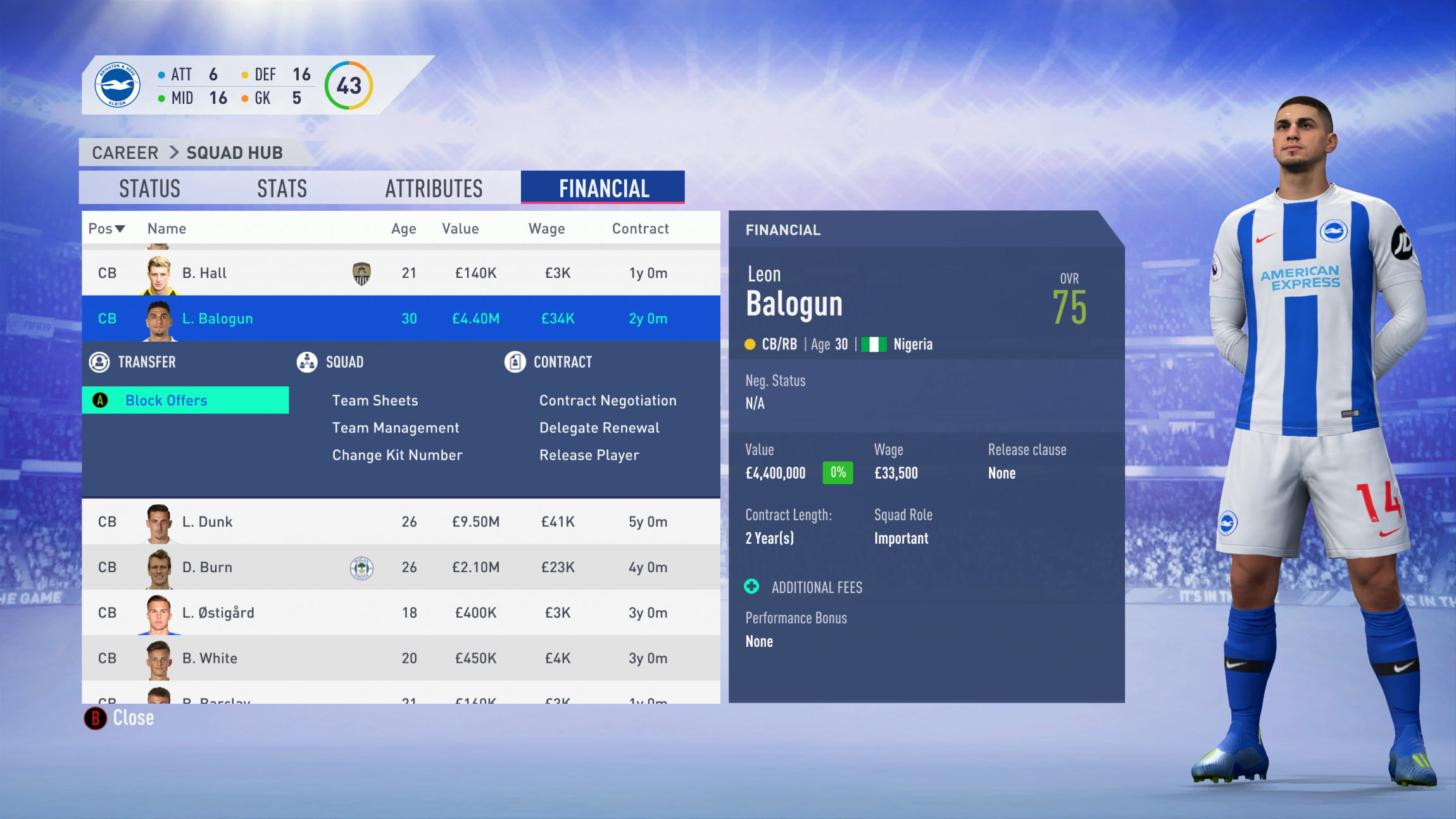 FIFA 19 Career Mode - Brighton Balogun