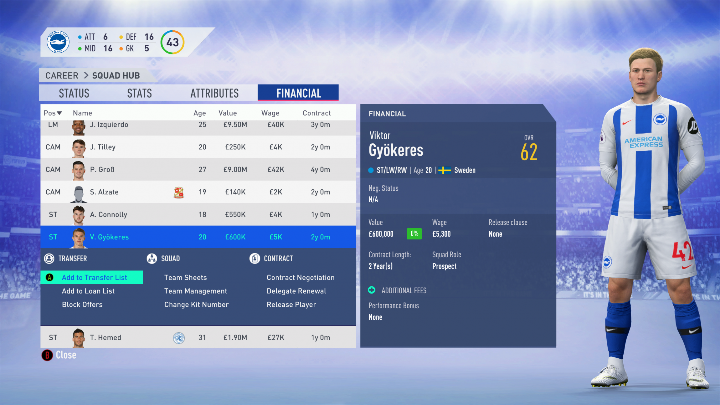 FIFA 19 Career Mode - Brighton Gyokeres