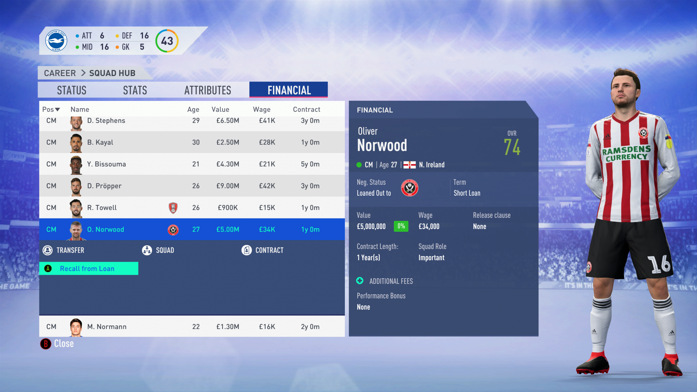 FIFA 19 Career Mode - Brighton Norwood