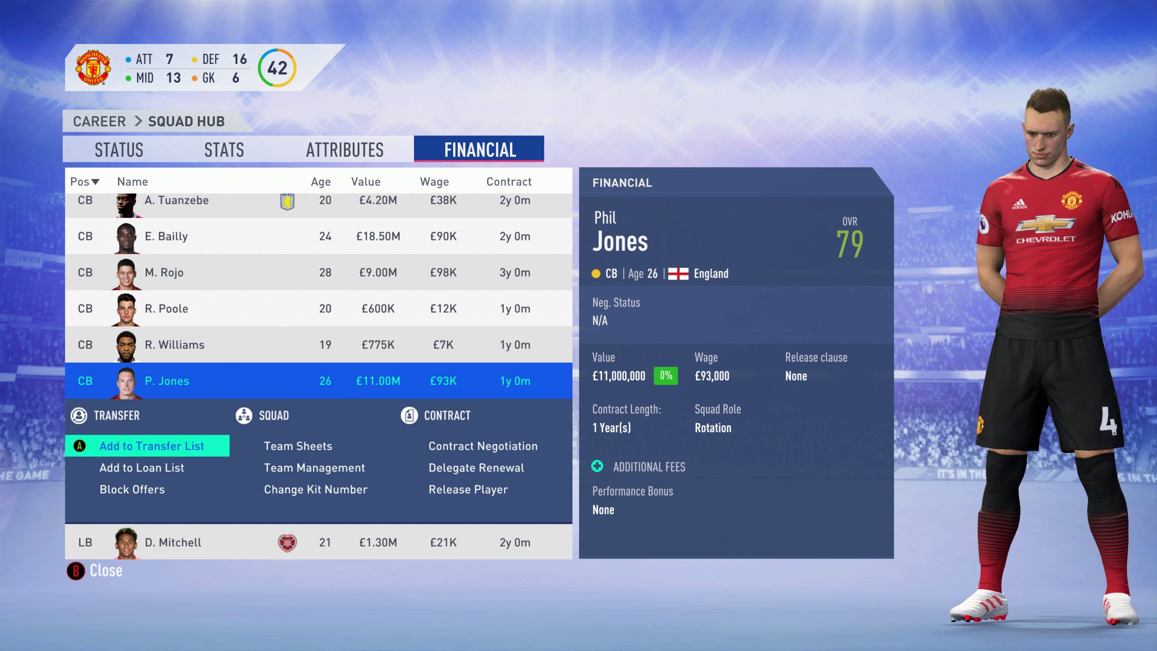FIFA 19 Career Mode - Manchester United Jones