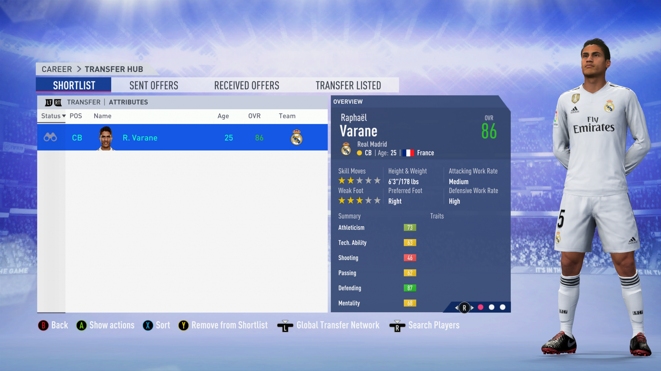 FIFA 19 Career Mode - Manchester United Varane