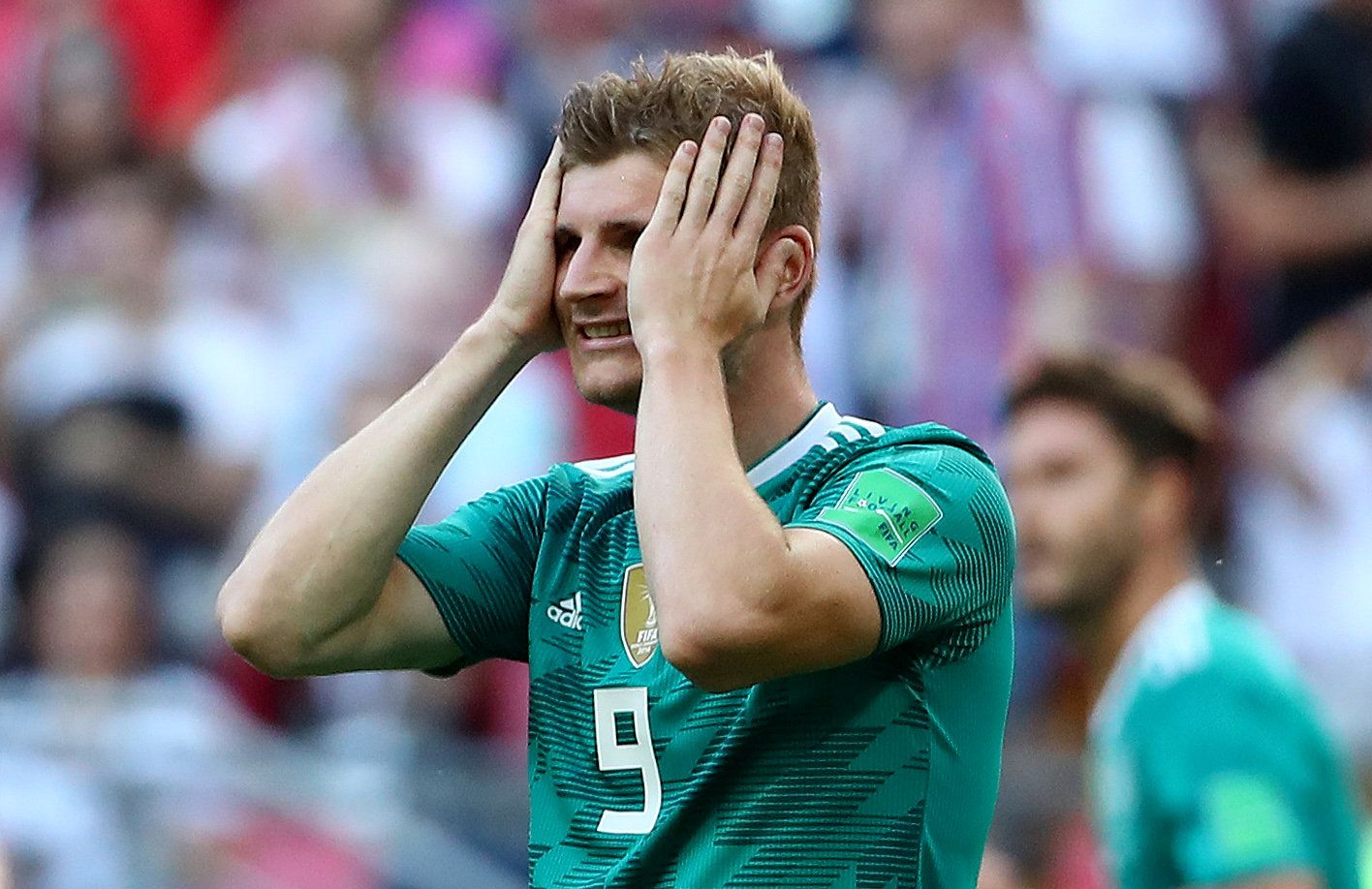 Soccer Football - World Cup - Group F - South Korea vs Germany - Kazan Arena, Kazan, Russia - June 27, 2018   Germany's Timo Werner reacts after a chance   REUTERS/Michael Dalder