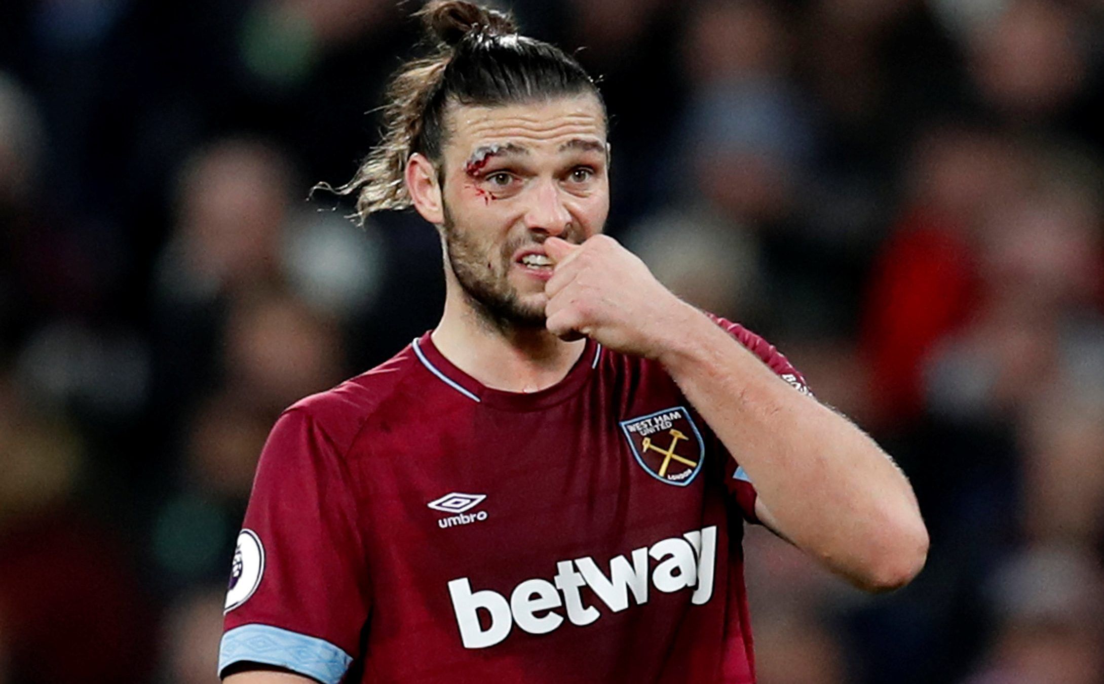 Soccer Football - Premier League - West Ham United v Brighton &amp; Hove Albion - London Stadium, London, Britain - January 2, 2019  West Ham's Andy Carroll         REUTERS/David Klein  EDITORIAL USE ONLY. No use with unauthorized audio, video, data, fixture lists, club/league logos or 