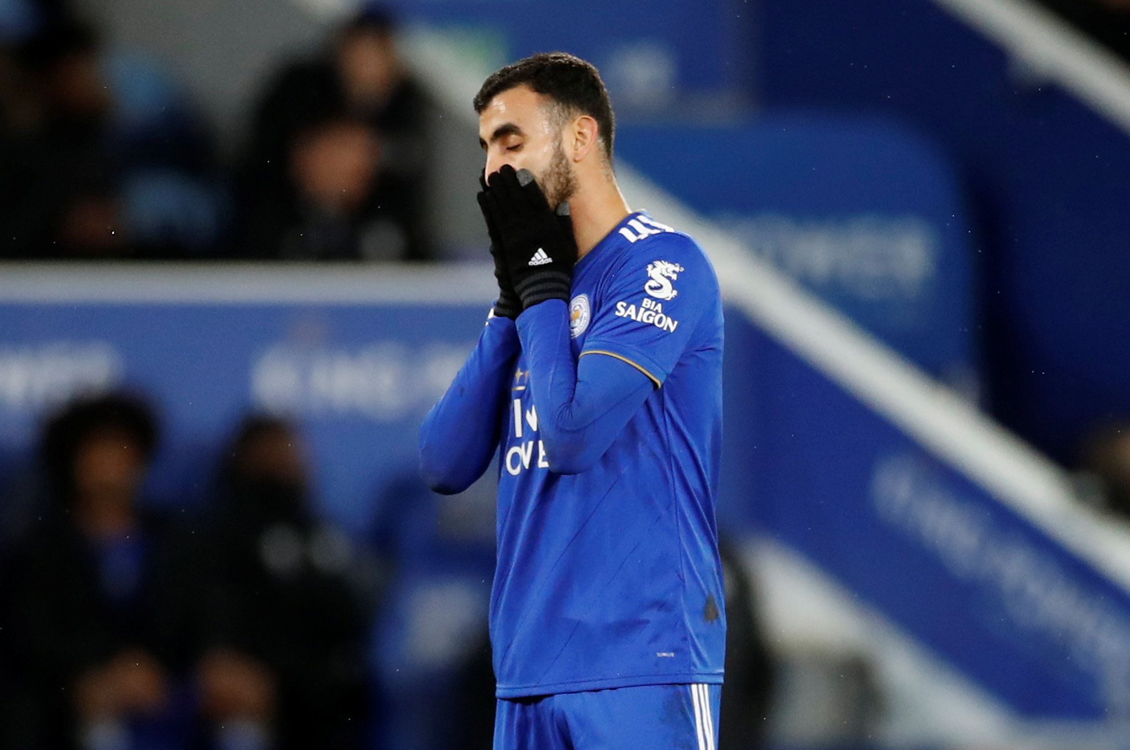 Soccer Football - Premier League - Leicester City v Southampton - King Power Stadium, Leicester, Britain - January 12, 2019  Leicester City's Rachid Ghezzal reacts  Action Images via Reuters/Carl Recine  EDITORIAL USE ONLY. No use with unauthorized audio, video, data, fixture lists, club/league logos or 