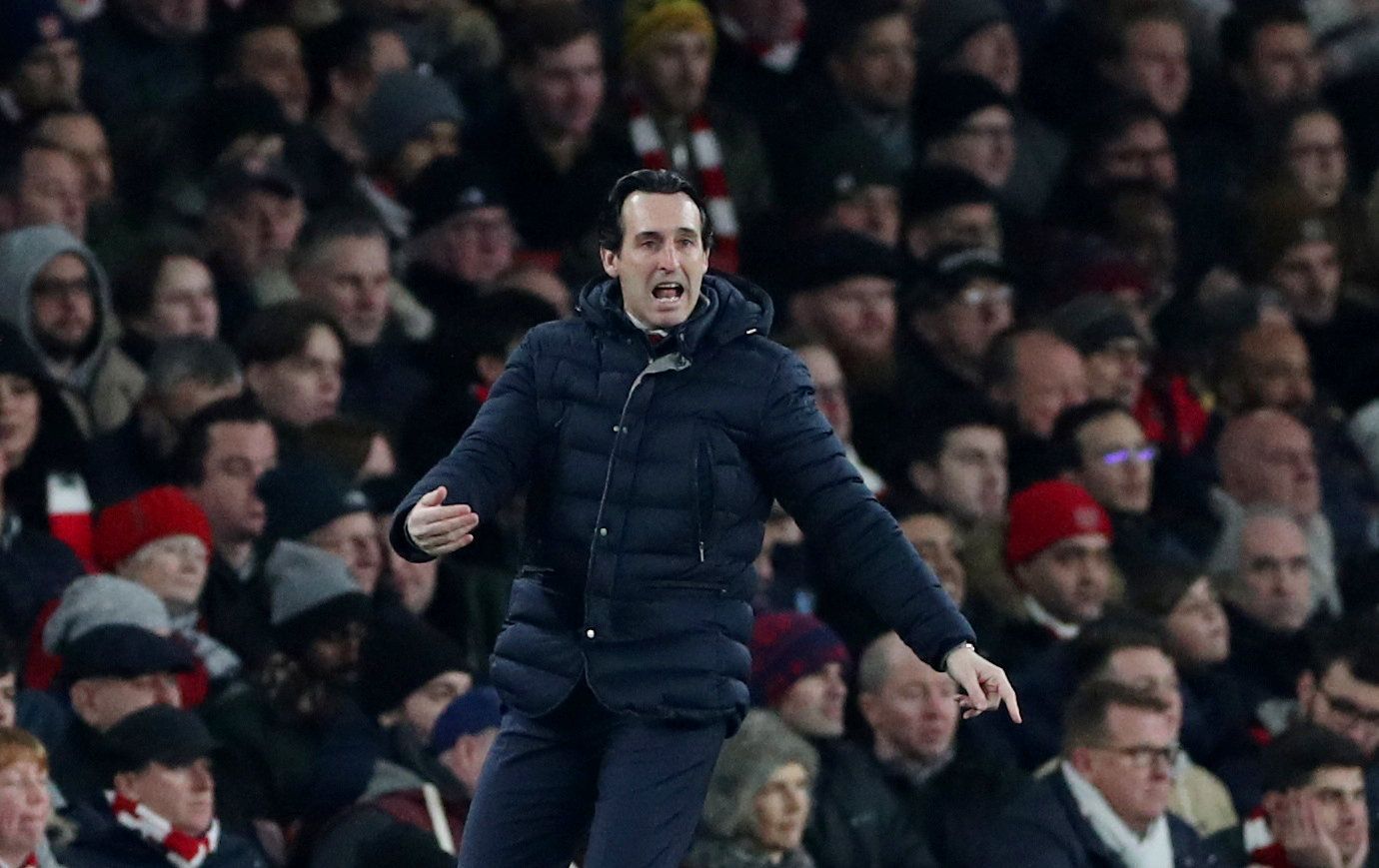 Soccer Football - Premier League - Arsenal v Chelsea - Emirates Stadium, London, Britain - January 19, 2019  Arsenal manager Unai Emery reacts  REUTERS/Hannah Mckay  EDITORIAL USE ONLY. No use with unauthorized audio, video, data, fixture lists, club/league logos or 