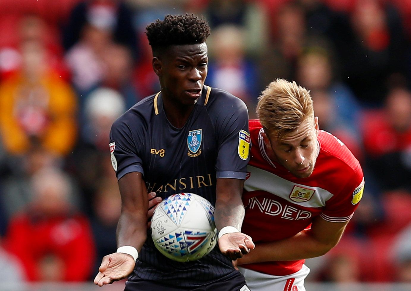 Soccer Football - Championship - Bristol City v Sheffield Wednesday - Ashton Gate Stadium, Bristol, Britain - October 7, 2018   Bristol City's Adam Webster in action with Sheffield Wednesday's Lucas Joao     Action Images/Jason Cairnduff    EDITORIAL USE ONLY. No use with unauthorized audio, video, data, fixture lists, club/league logos or 