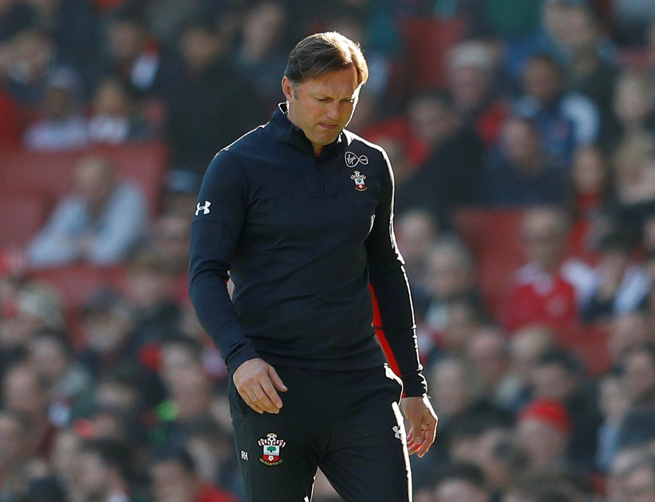 Southampton manager Ralph Hasenhuttl reacts during defeat to Arsenal