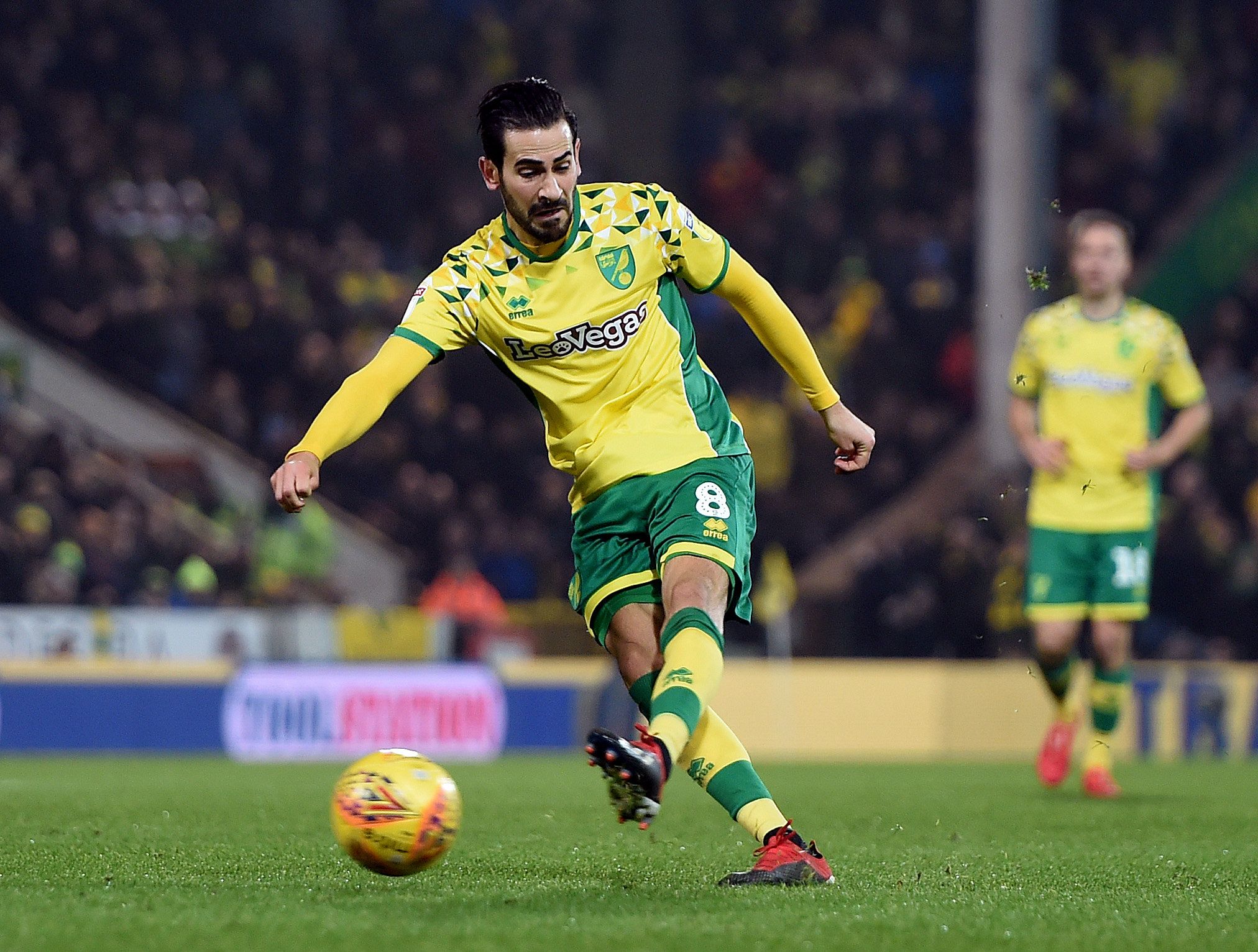 Soccer Football - Championship - Norwich City v Nottingham Forest - Carrow Road, Norwich, Britain - December 26, 2018  Norwich's Mario Vrancic scores their first goal   Action Images/Alan Walter  EDITORIAL USE ONLY. No use with unauthorized audio, video, data, fixture lists, club/league logos or 