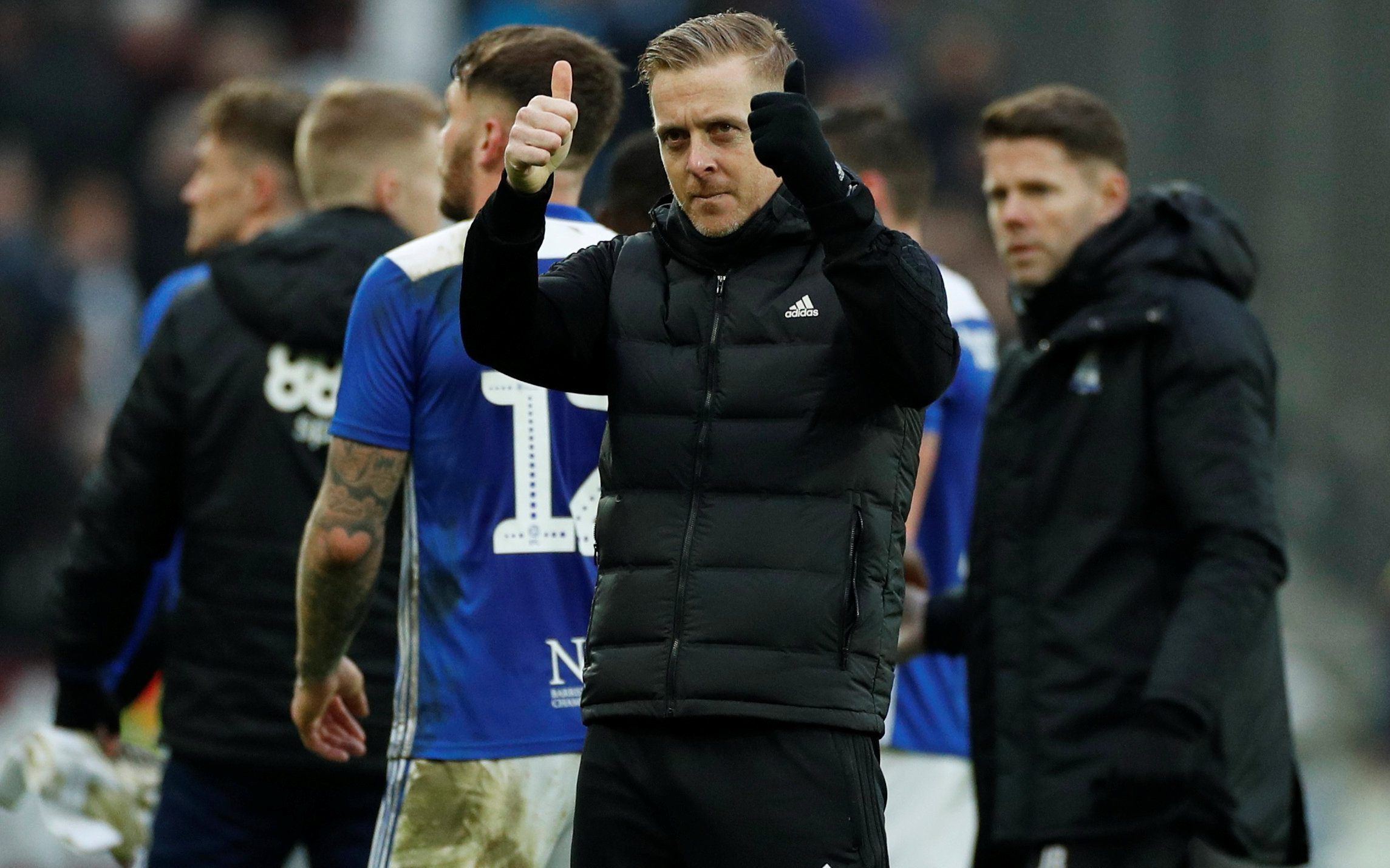 Soccer Football - FA Cup Third Round - West Ham United v Birmingham City - London Stadium, London, Britain - January 5, 2019  Birmingham City manager Garry Monk celebrates after the match                    Action Images via Reuters/John Sibley