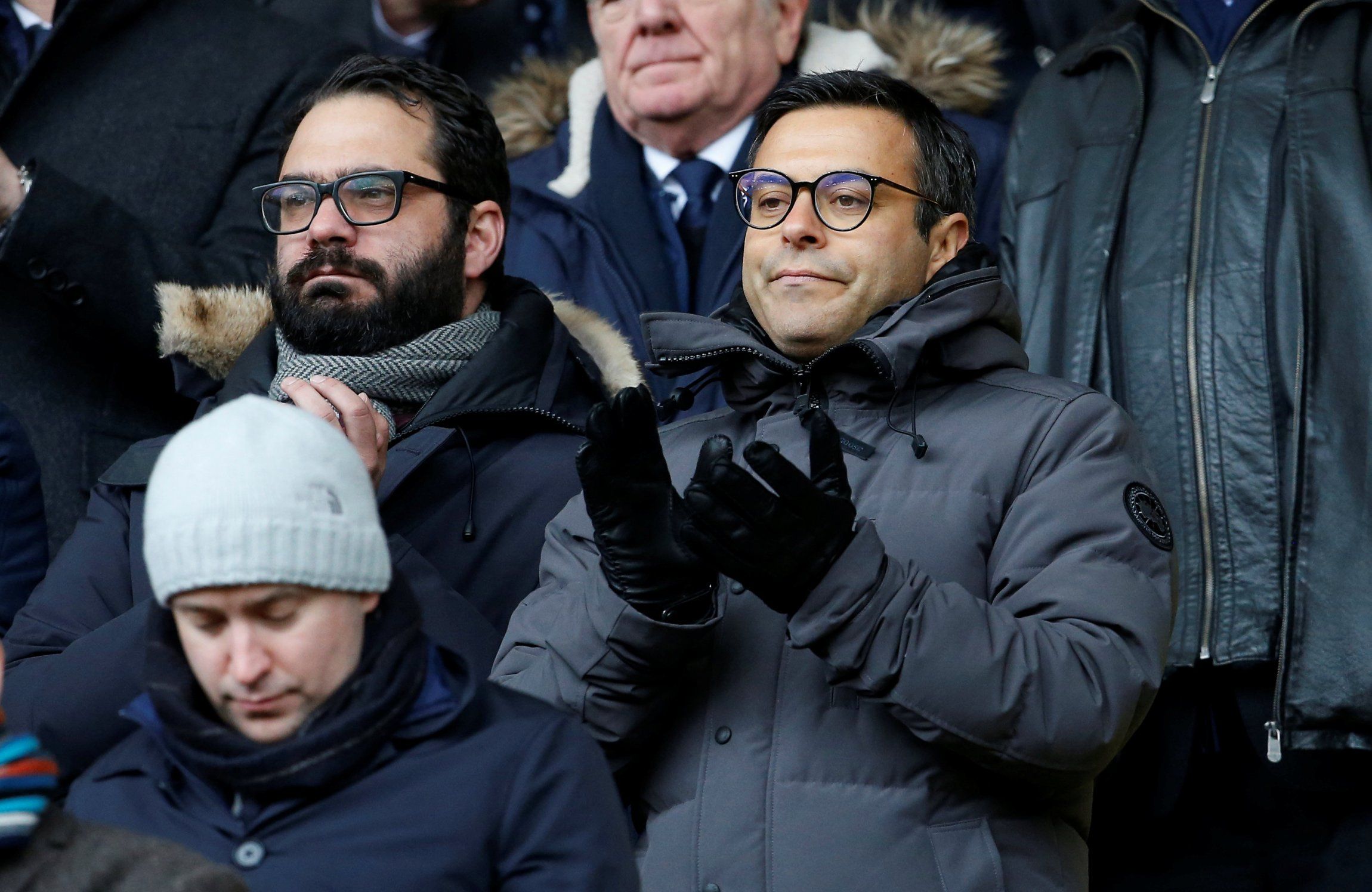 Leeds United owner Andrea Radrizzani alongside Victor Orta