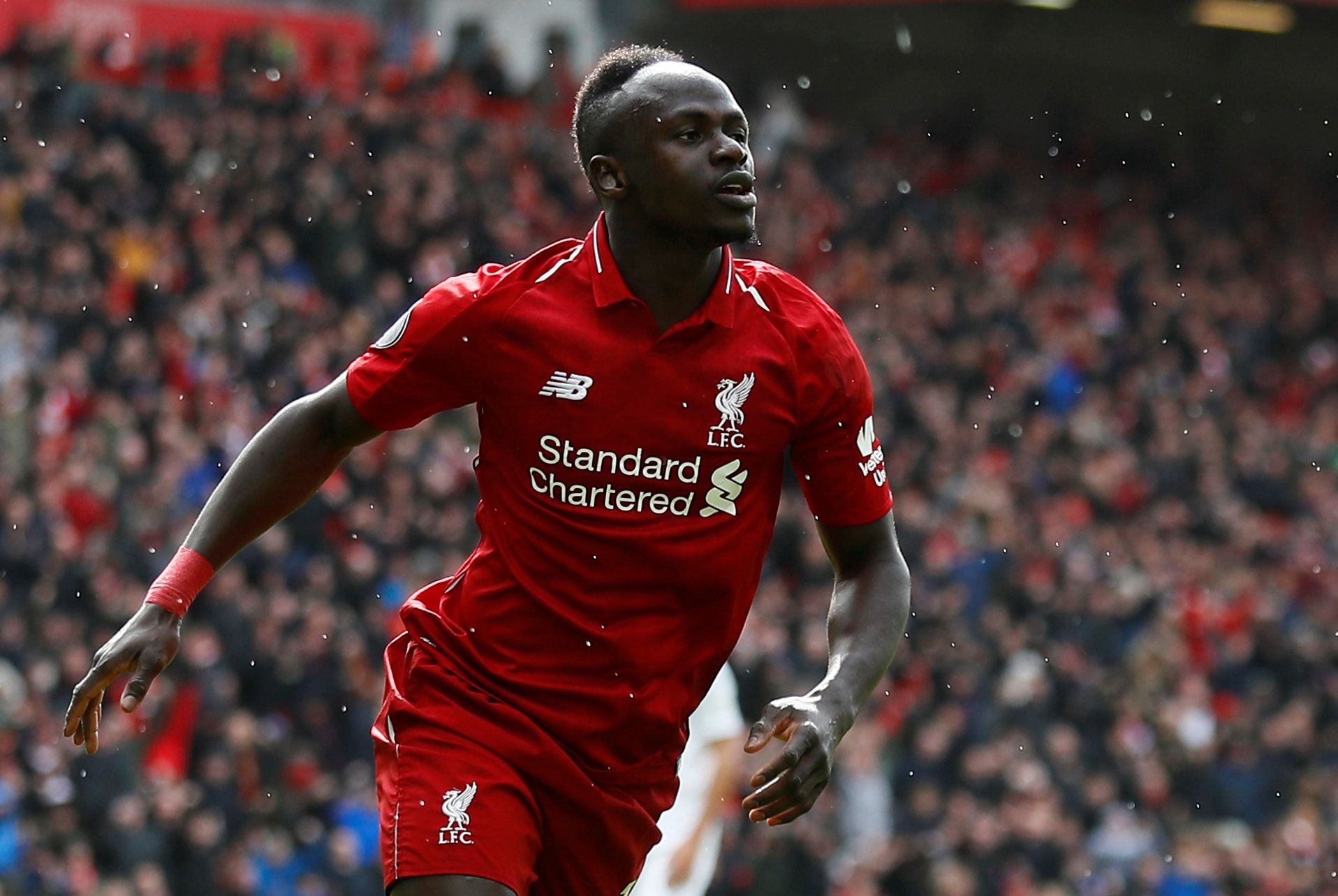 Soccer Football - Premier League - Liverpool v Burnley - Anfield, Liverpool, Britain - March 10, 2019  Liverpool's Sadio Mane celebrates scoring their second goal     Action Images via Reuters/Jason Cairnduff  EDITORIAL USE ONLY. No use with unauthorized audio, video, data, fixture lists, club/league logos or 
