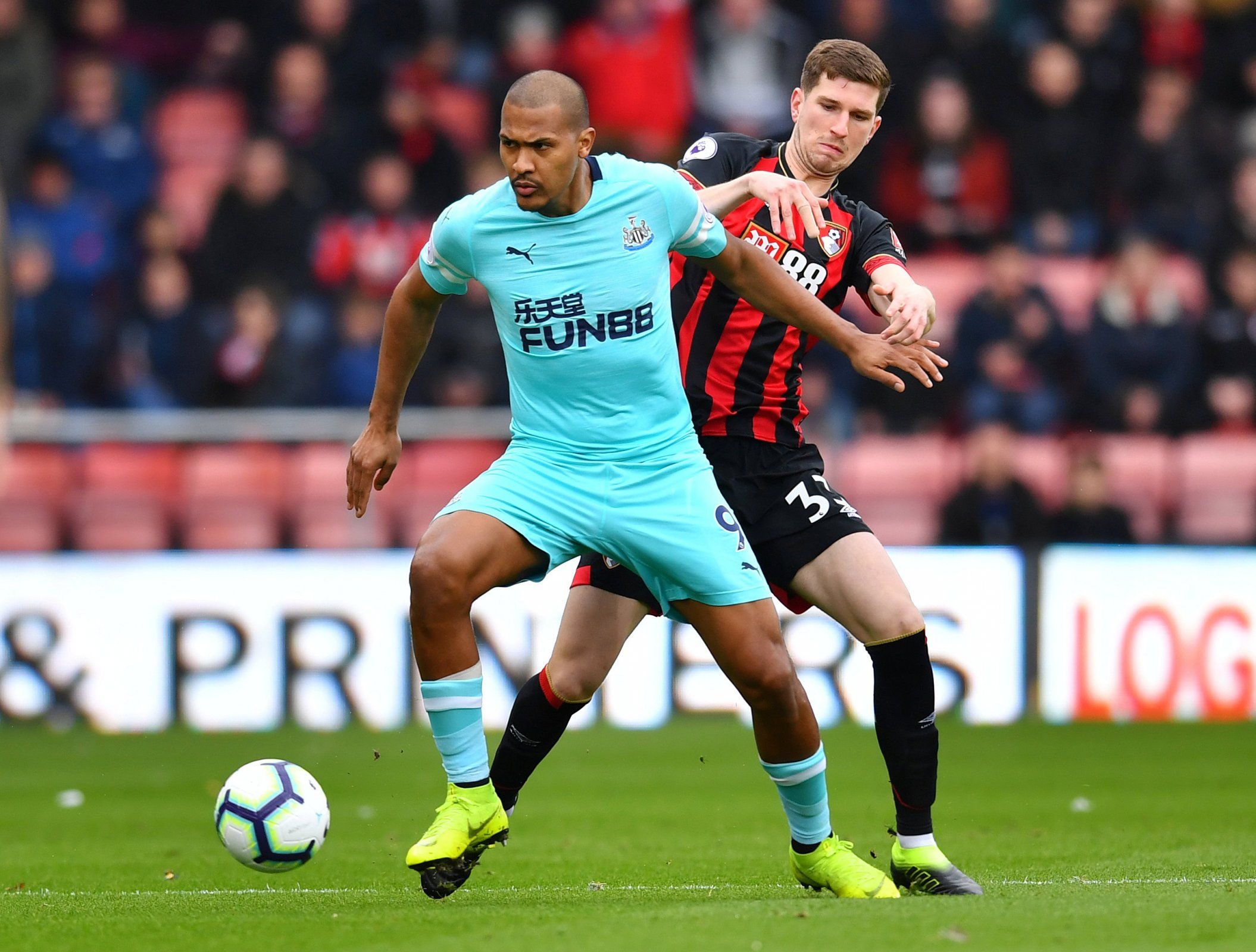 Rondon in action for Newcastle against Bournemouth. 