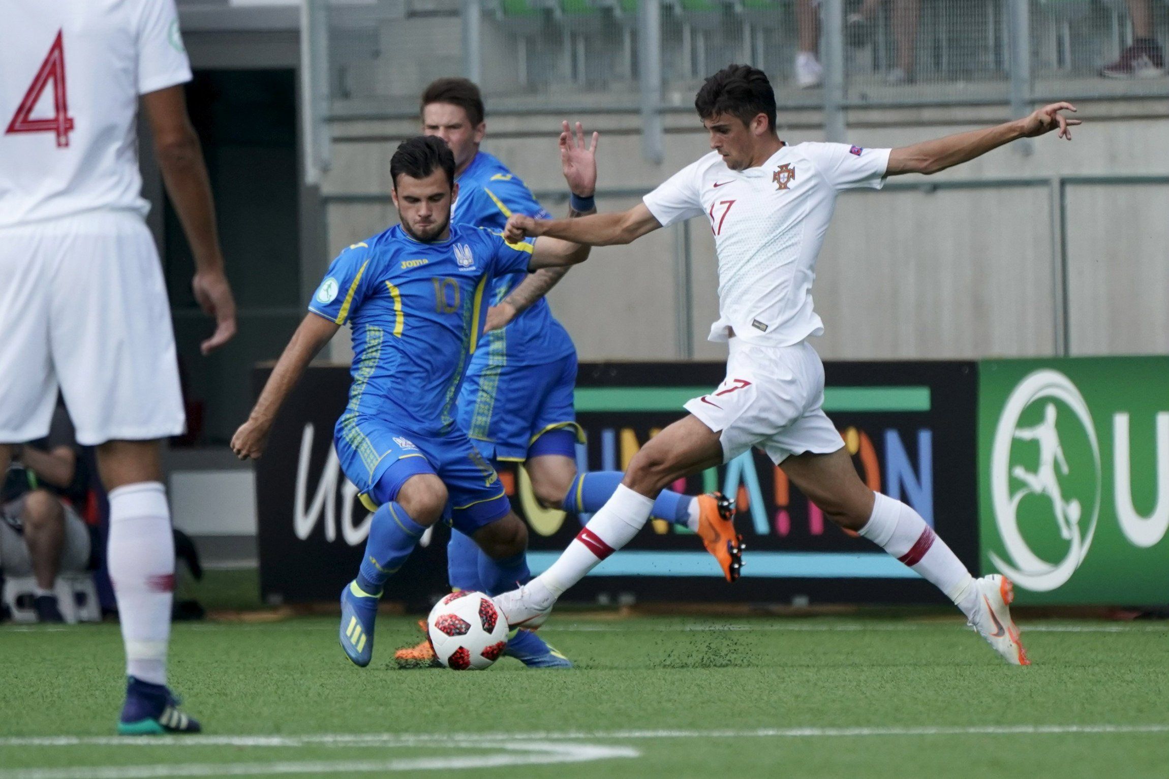 Trincao in action for Portugal U19s. 