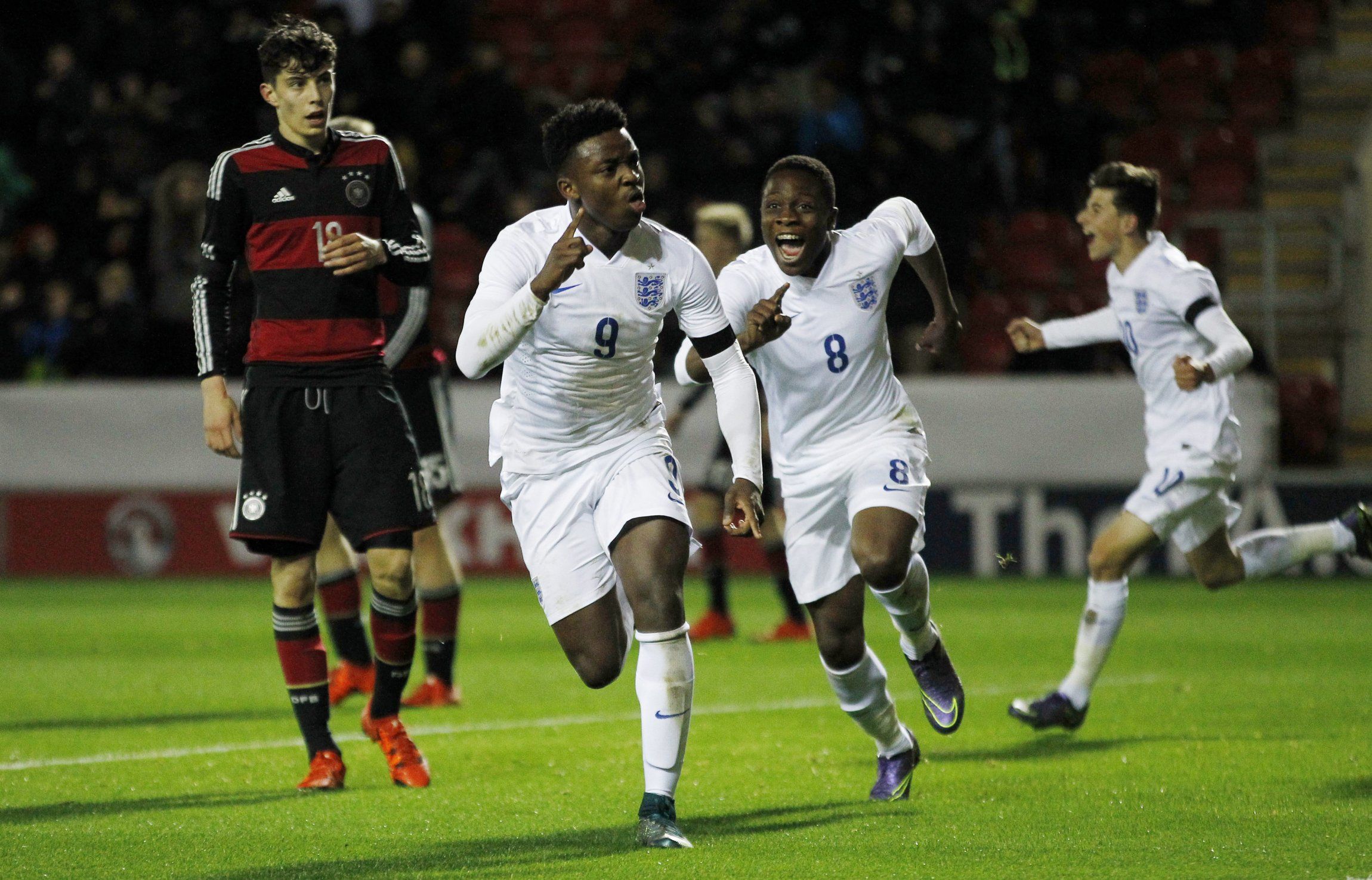Niall Ennis in action for England U17s in 2015.