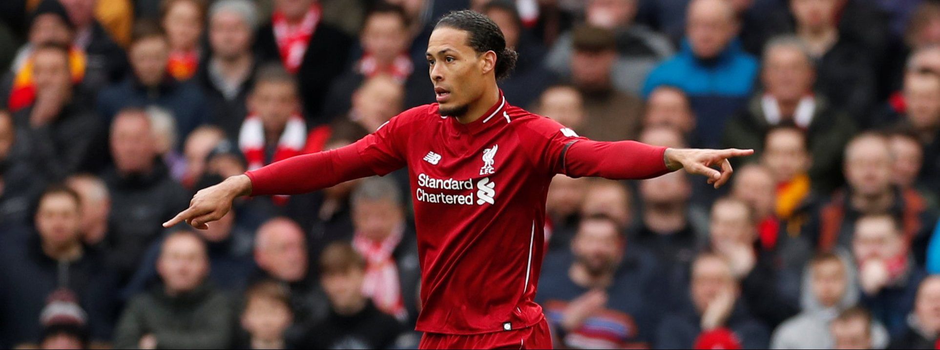 Soccer Football - Premier League - Liverpool v Chelsea - Anfield, Liverpool, Britain - April 14, 2019  Liverpool's Virgil van Dijk      Action Images via Reuters/Lee Smith  EDITORIAL USE ONLY. No use with unauthorized audio, video, data, fixture lists, club/league logos or 