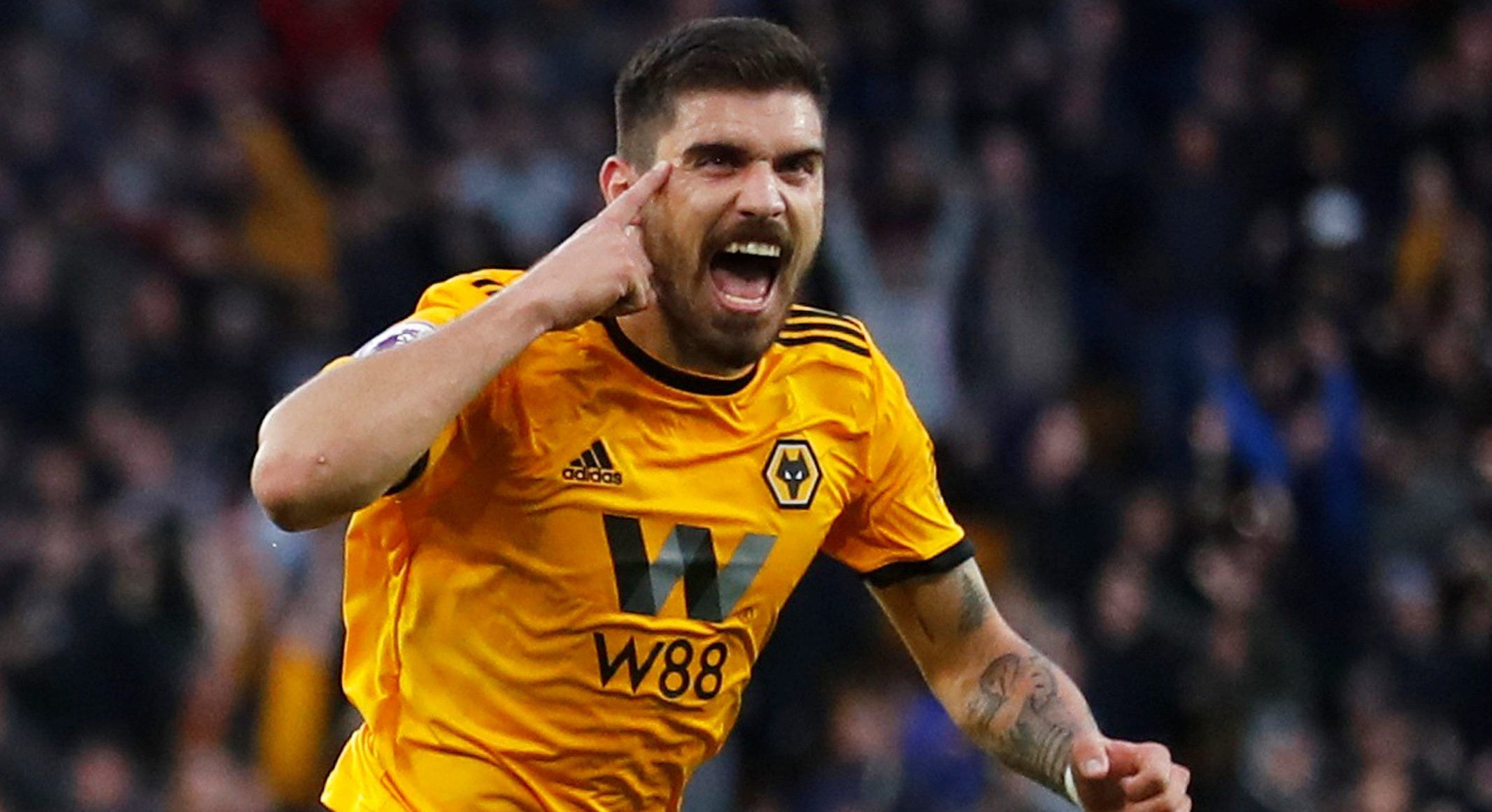Soccer Football - Wolverhampton Wanderers v Arsenal - Molineux Stadium, Wolverhampton, Britain - April 24, 2019  Wolverhampton Wanderers' Ruben Neves celebrates scoring their first goal   REUTERS/Eddie Keogh  EDITORIAL USE ONLY. No use with unauthorized audio, video, data, fixture lists, club/league logos or 