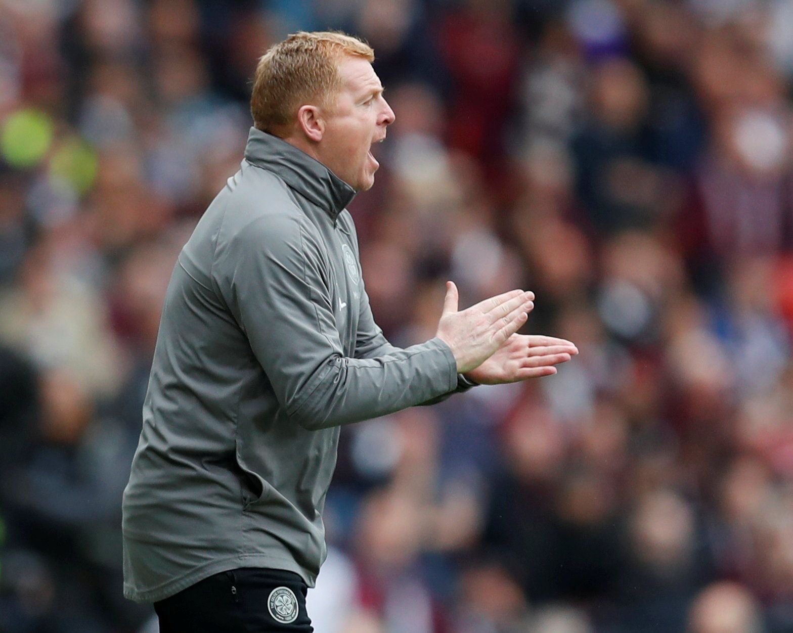 Soccer Football - Scottish Cup Final - Heart of Midlothian v Celtic - Hampden Park, Glasgow, Britain - May 25, 2019  Celtic manager Neil Lennon reacts during the match        REUTERS/Russell Cheyne