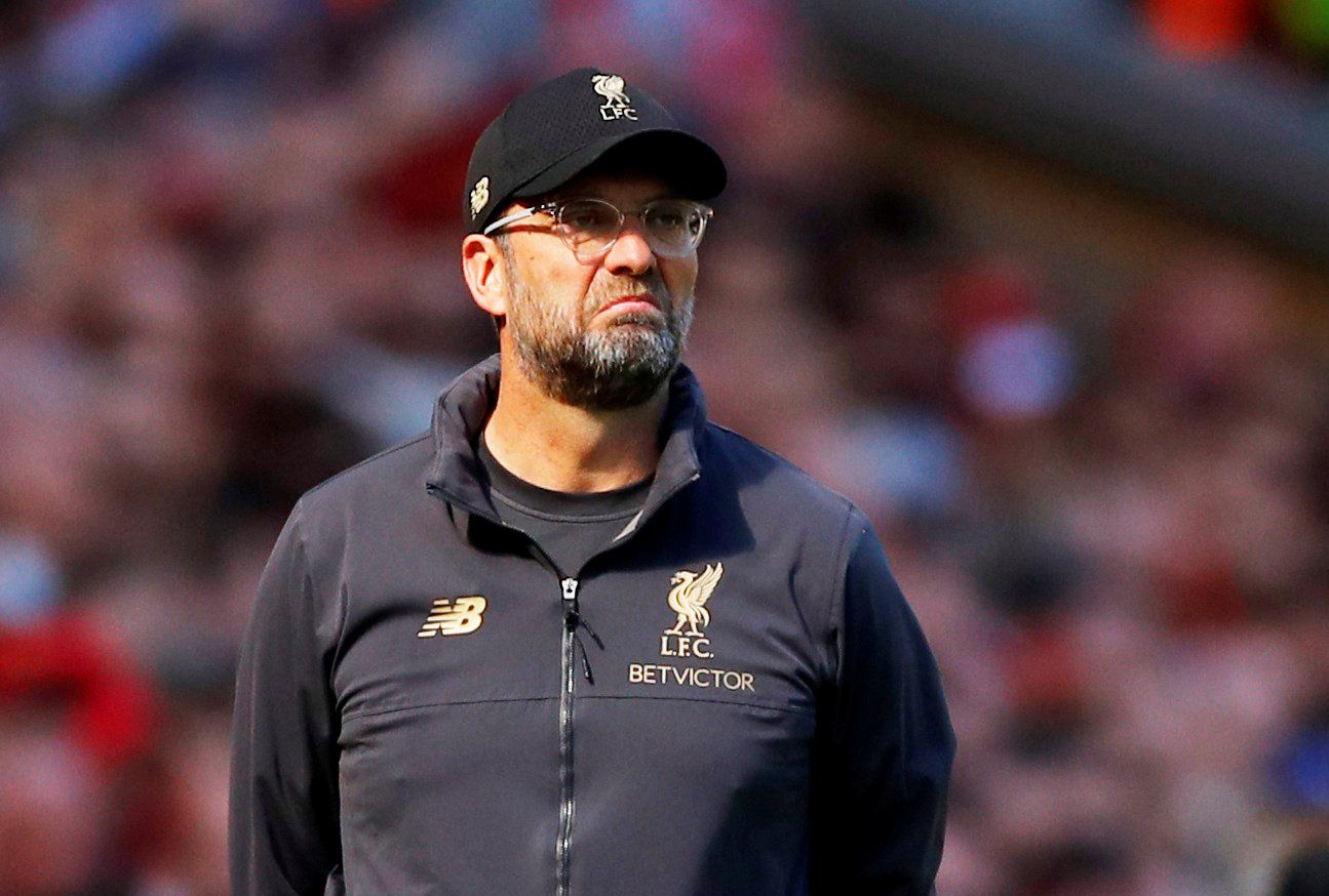 Soccer Football - Premier League - Liverpool v Wolverhampton Wanderers - Anfield, Liverpool, Britain - May 12, 2019  Liverpool manager Juergen Klopp reacts during the match  REUTERS/Phil Noble  EDITORIAL USE ONLY. No use with unauthorized audio, video, data, fixture lists, club/league logos or "live" services. Online in-match use limited to 75 images, no video emulation. No use in betting, games or single club/league/player publications.  Please contact your account representative for further de