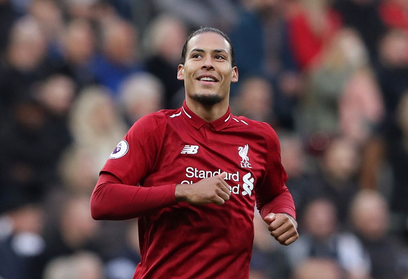 Soccer Football - Premier League - Newcastle United v Liverpool - St James' Park, Newcastle, Britain - May 4, 2019   Liverpool's Virgil van Dijk celebrates scoring their first goal    REUTERS/Scott Heppell    EDITORIAL USE ONLY. No use with unauthorized audio, video, data, fixture lists, club/league logos or 