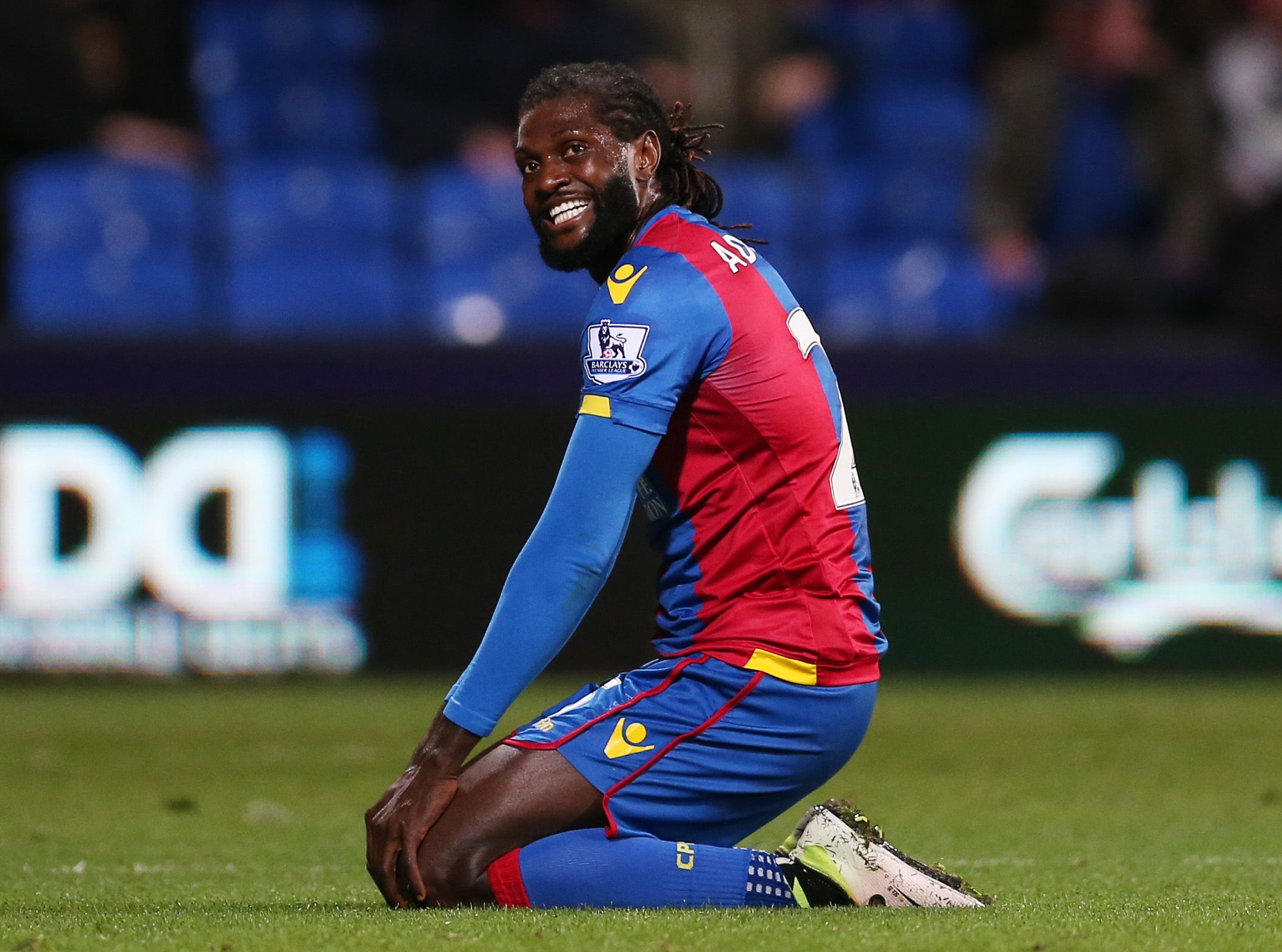 Football Soccer - Crystal Palace v Everton - Barclays Premier League - Selhurst Park - 13/4/16
Crystal Palace's Emmanuel Adebayor looks dejected after missing a chance to score
Action Images via Reuters / Matthew Childs
Livepic
EDITORIAL USE ONLY. No use with unauthorized audio, video, data, fixture lists, club/league logos or 
