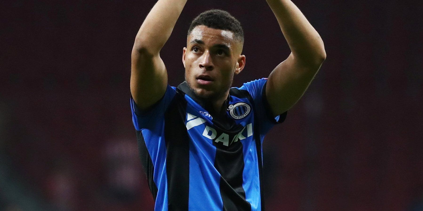 Soccer Football - Champions League - Group Stage - Group A - Atletico Madrid v Club Brugge - Wanda Metropolitano, Madrid, Spain - October 3, 2018  Club Brugge's Arnaut Danjuma applauds the fans at the end of the match    REUTERS/Sergio Perez