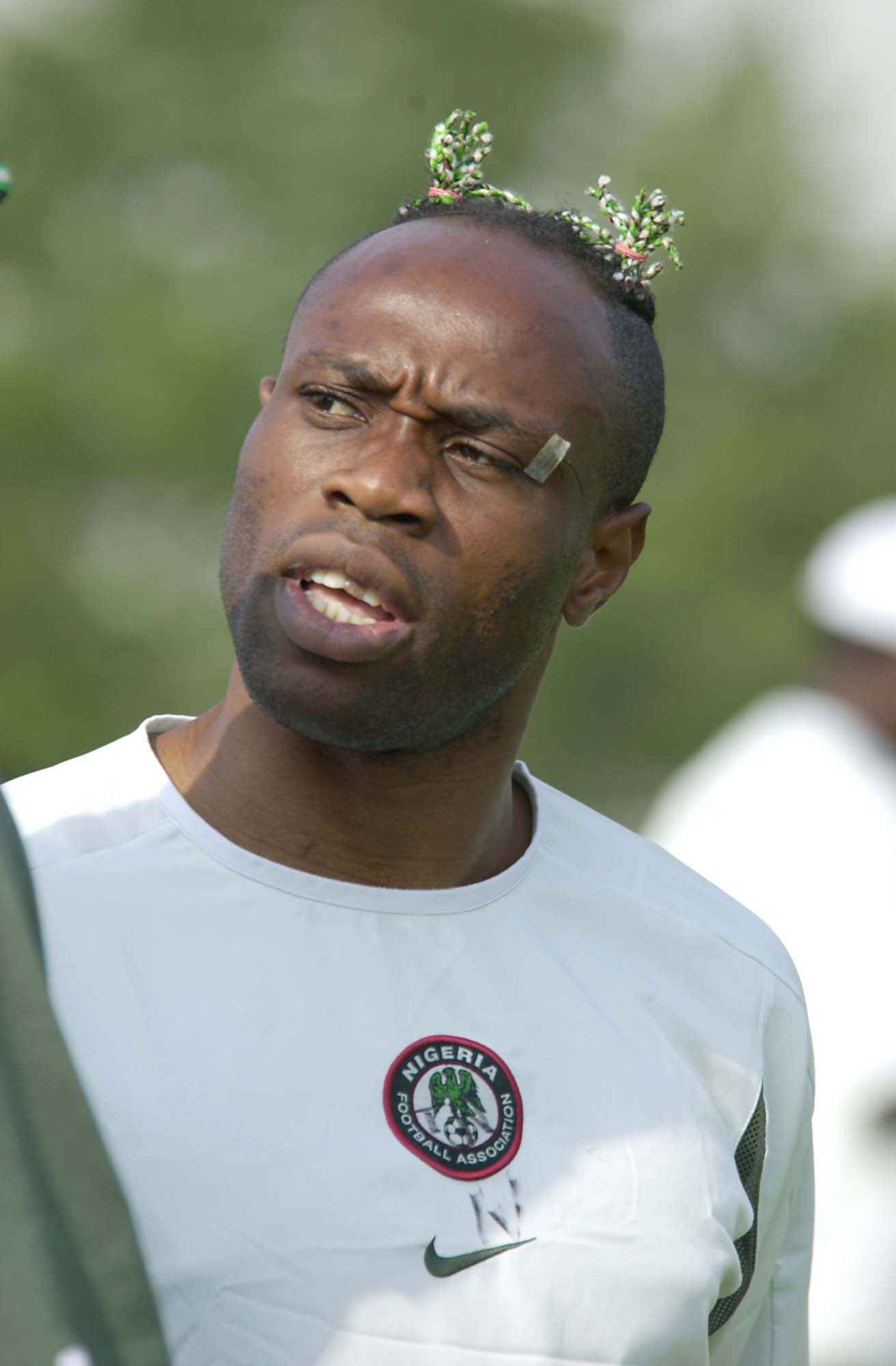 Nigeria  World Cup squad training  June 2002
in Osaka Japan prior to their match  against England
Taribo West at the Nigeria team training in Osaka.