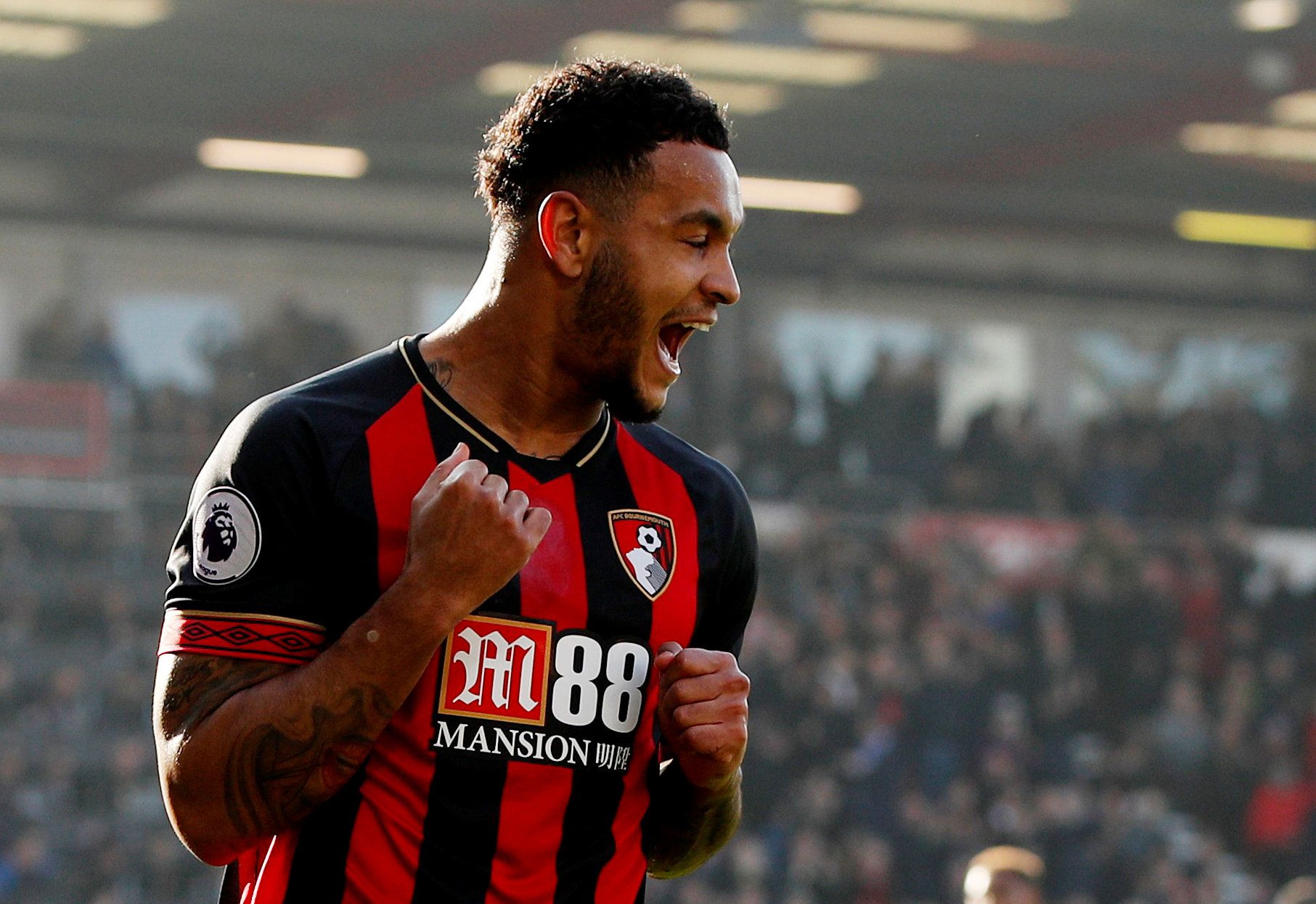 Soccer Football - Premier League - AFC Bournemouth v Wolverhampton Wanderers - Vitality Stadium, Bournemouth, Britain - February 23, 2019  Bournemouth's Joshua King celebrates scoring their first goal   Action Images via Reuters/John Sibley  EDITORIAL USE ONLY. No use with unauthorized audio, video, data, fixture lists, club/league logos or 