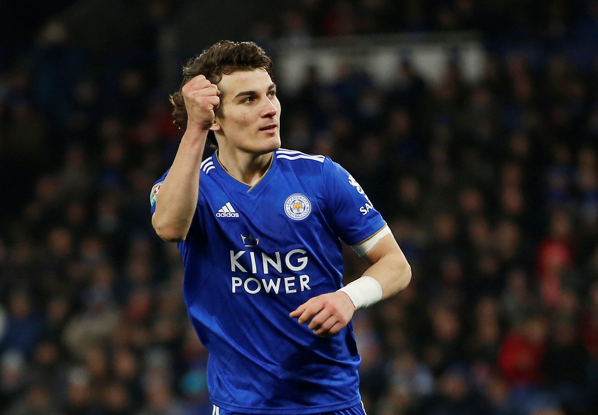 Soccer Football - Carabao Cup Fourth Round - Leicester City v Southampton - King Power Stadium, Leicester, Britain - November 27, 2018  Leicester City's Caglar Soyuncu celebrates scoring a penalty during the shootout       Action Images via Reuters/Craig Brough  EDITORIAL USE ONLY. No use with unauthorized audio, video, data, fixture lists, club/league logos or 