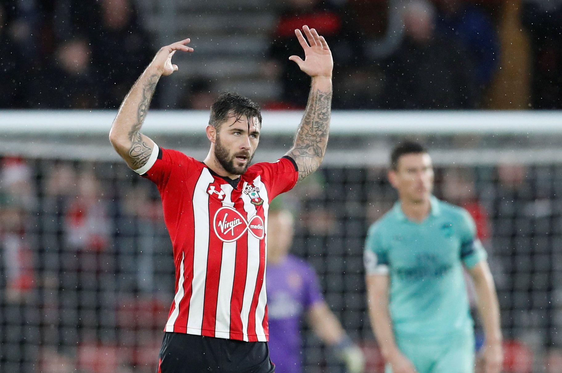 Soccer Football - Premier League - Southampton v Arsenal - St Mary's Stadium, Southampton, Britain - December 16, 2018  Southampton's Charlie Austin celebrates scoring their third goal   REUTERS/David Klein  EDITORIAL USE ONLY. No use with unauthorized audio, video, data, fixture lists, club/league logos or 