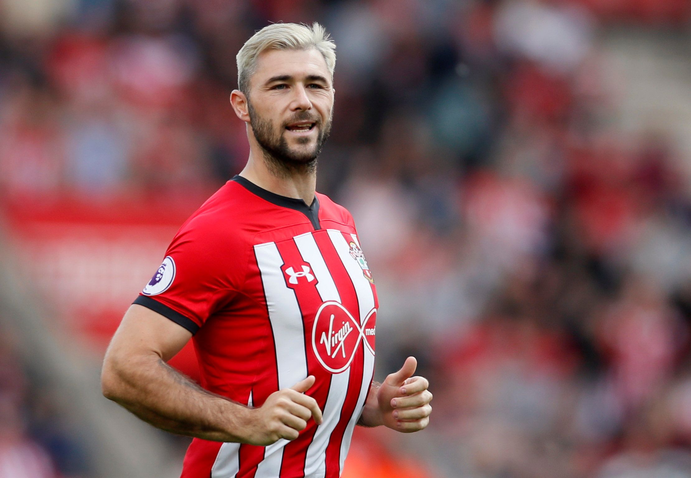 Soccer Football - Premier League - Southampton v Huddersfield Town - St Mary's Stadium, Southampton, Britain - May 12, 2019  Southampton's Charlie Austin    REUTERS/David Klein  EDITORIAL USE ONLY. No use with unauthorized audio, video, data, fixture lists, club/league logos or 