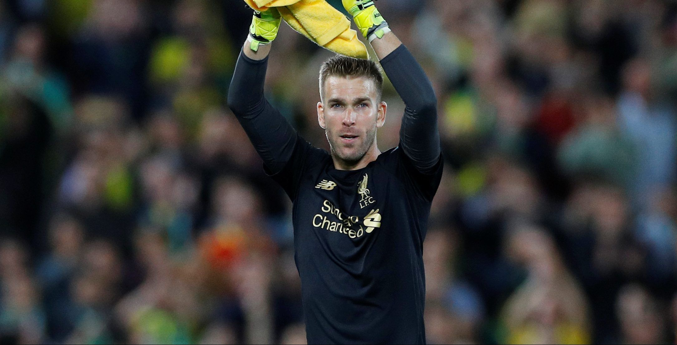 Soccer Football - Premier League - Liverpool v Norwich City - Anfield, Liverpool, Britain - August 9, 2019   Liverpool's Adrian applauds their fans as he celebrates after the match   REUTERS/Phil Noble    EDITORIAL USE ONLY. No use with unauthorized audio, video, data, fixture lists, club/league logos or 
