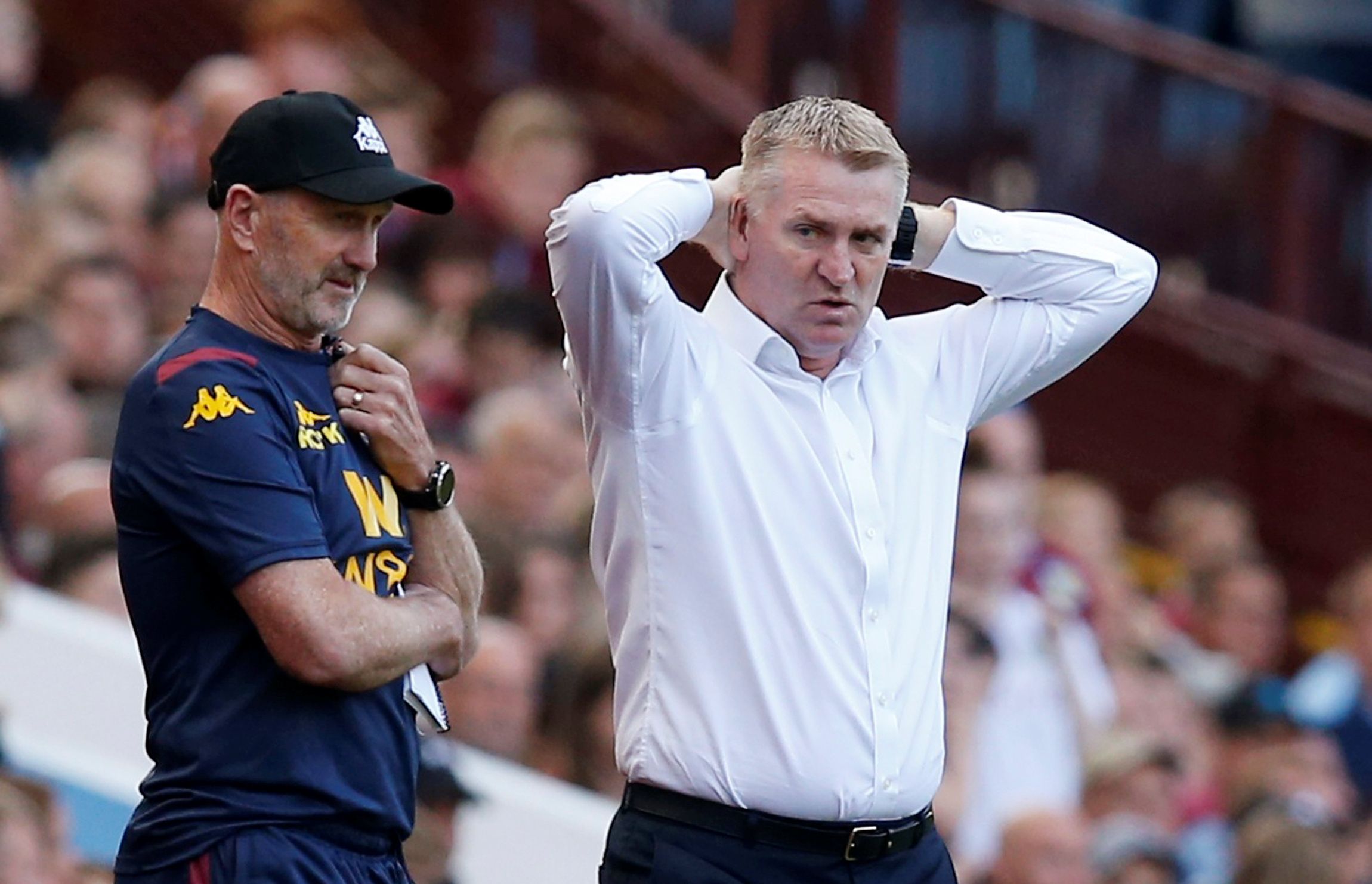 Soccer Football - Premier League - Aston Villa v AFC Bournemouth - Villa Park, Birmingham, Britain - August 17, 2019  Aston Villa manager Dean Smith reacts           REUTERS/Andrew Yates  EDITORIAL USE ONLY. No use with unauthorized audio, video, data, fixture lists, club/league logos or 