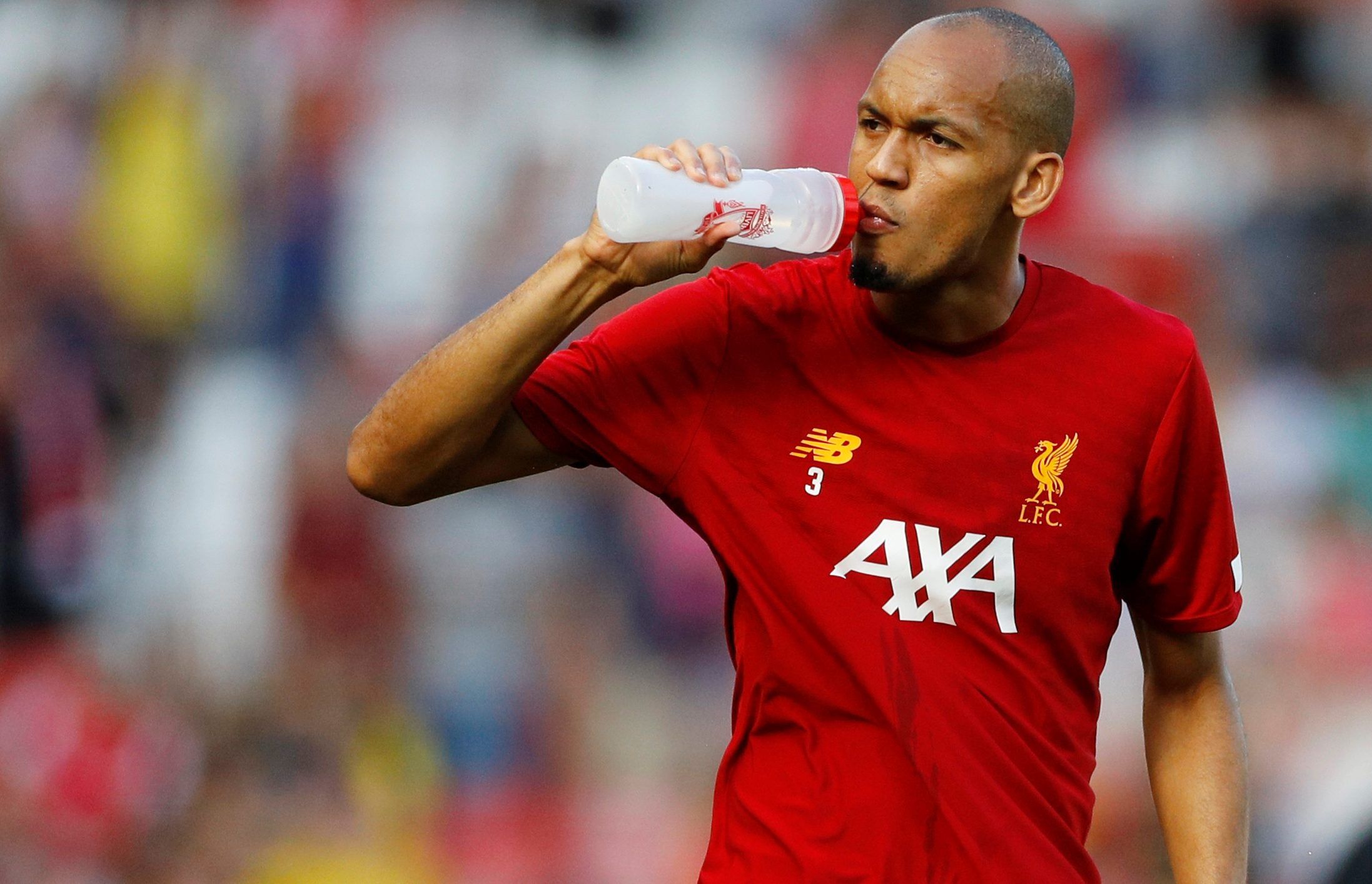 Soccer Football - Premier League - Liverpool v Arsenal - Anfield, Liverpool, Britain - August 24, 2019  Liverpool's Fabinho during the warm up before the match   REUTERS/Phil Noble  EDITORIAL USE ONLY. No use with unauthorized audio, video, data, fixture lists, club/league logos or 