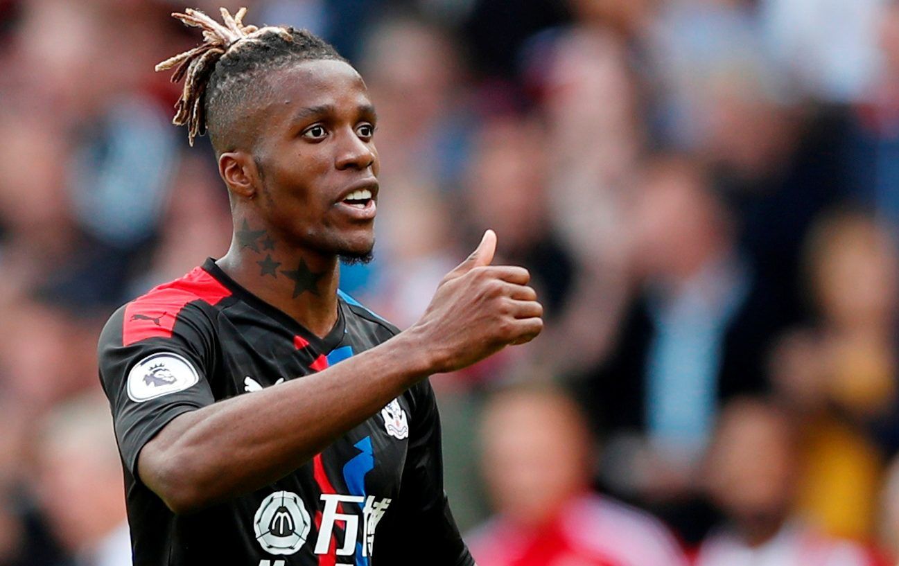 Soccer Football - Premier League - Sheffield United v Crystal Palace - Bramall Lane, Sheffield, Britain - August 18, 2019  Crystal Palace's Wilfried Zaha reacts   Action Images via Reuters/Lee Smith  EDITORIAL USE ONLY. No use with unauthorized audio, video, data, fixture lists, club/league logos or 
