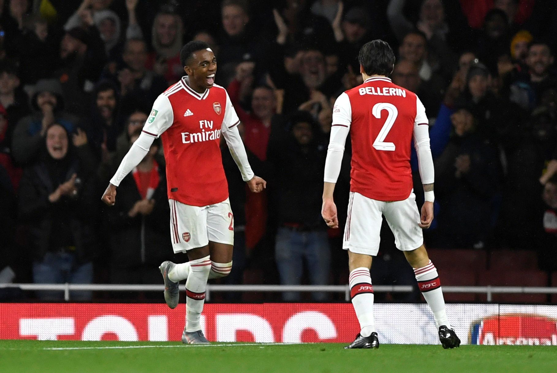 Soccer Football - Carabao Cup - Third Round - Arsenal v Nottingham Forest - Emirates Stadium, London, Britain - September 24, 2019  Arsenal's Joe Willock celebrates scoring their third goal               Action Images via Reuters/Tony O'Brien  EDITORIAL USE ONLY. No use with unauthorized audio, video, data, fixture lists, club/league logos or 