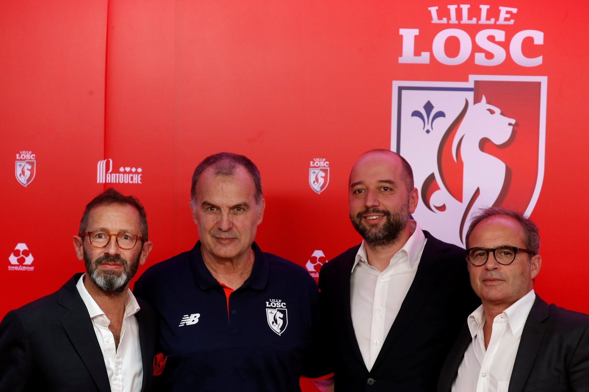 Luis Campos standing alongside Marcelo Bielsa at Lille