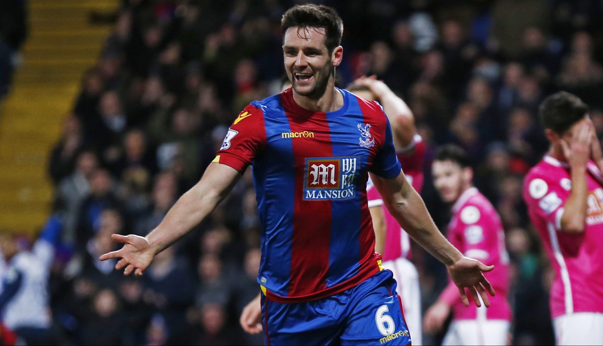 Football Soccer - Crystal Palace v AFC Bournemouth - Barclays Premier League - Selhurst Park - 2/2/16 
Scott Dann celebrates scoring the first goal for Crystal Palace 
Reuters / Eddie Keogh 
Livepic 
EDITORIAL USE ONLY. No use with unauthorized audio, video, data, fixture lists, club/league logos or 