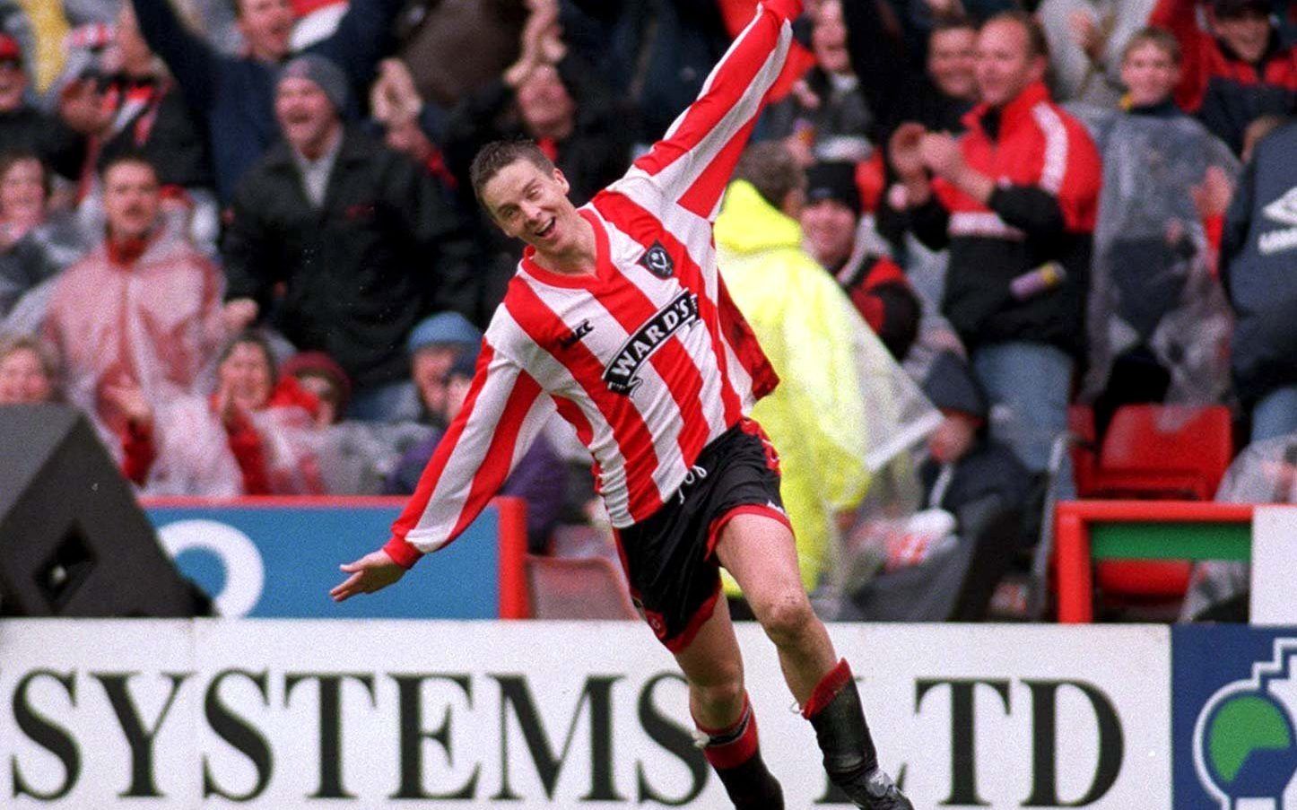 Sheff Utd v Ipswich, 10/5/97, Nationwide Division 1 Play-off Semi-final 1st leg 
Pic : John Sibley / Action Images  
Sheff Utd's Jan Aage Fjortoft celebrates after scoring the opening goal 
stock 
Sheffield United 
Ipswich Town