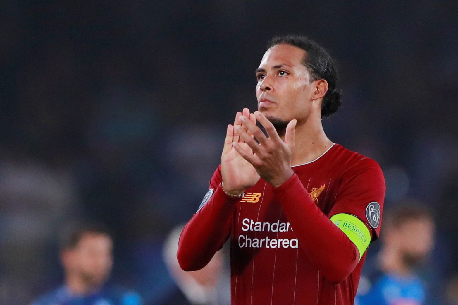 Soccer Football - Champions League - Group E - Napoli v Liverpool - Stadio San Paolo, Naples, Italy - September 17, 2019  Liverpool's Virgil van Dijk applauds fans after the match                      Action Images via Reuters/Andrew Couldridge