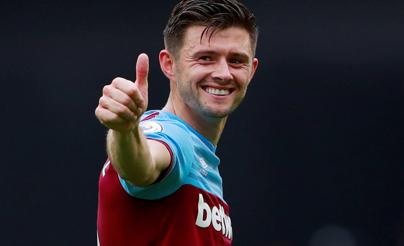 Soccer Football - Premier League - West Ham United v Manchester United - London Stadium, London, Britain - September 22, 2019  West Ham United's Aaron Cresswell celebrates after the match   Action Images via Reuters/Andrew Couldridge  EDITORIAL USE ONLY. No use with unauthorized audio, video, data, fixture lists, club/league logos or 