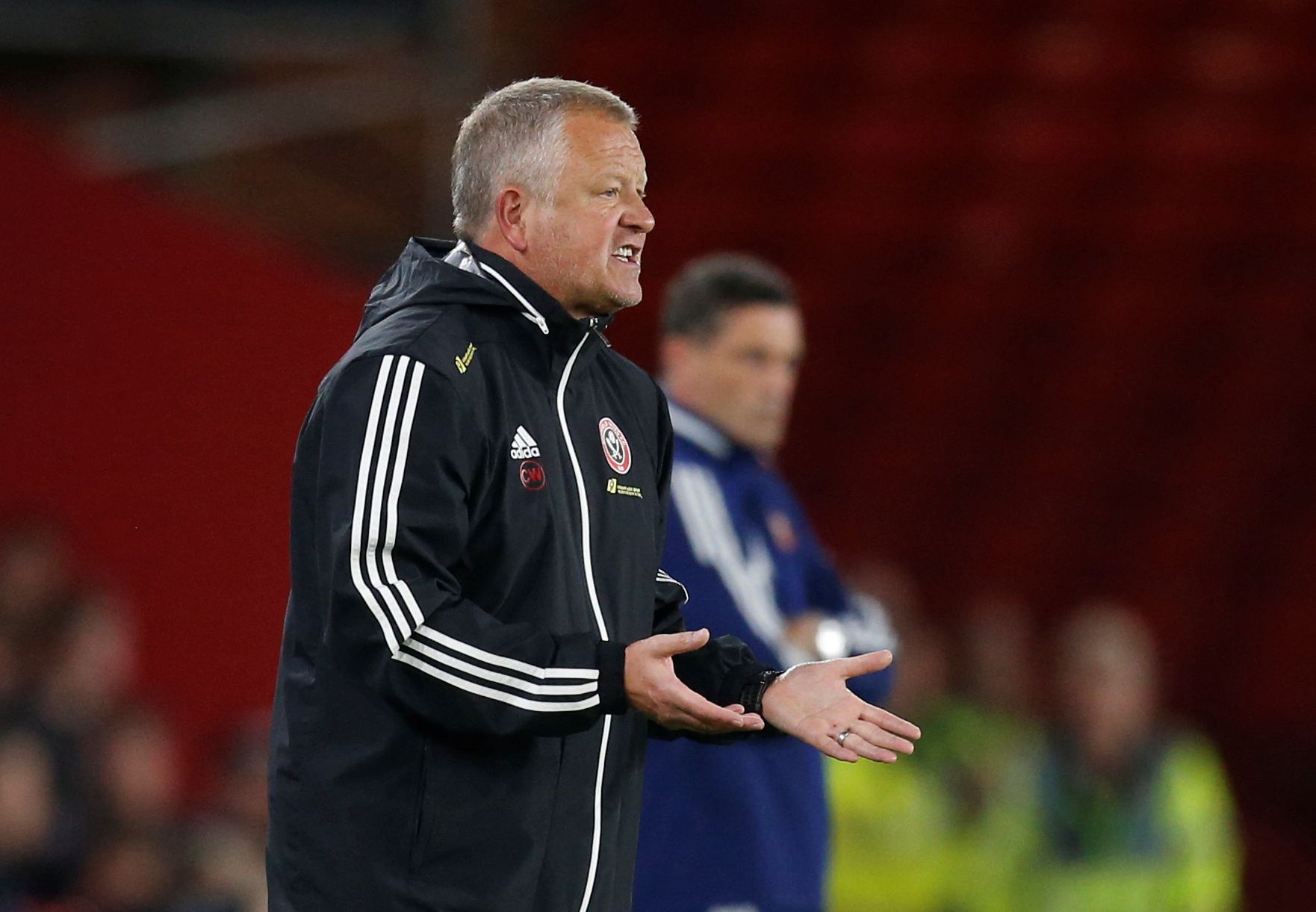 Soccer Football - Carabao Cup - Third Round - Sheffield United v Sunderland - Bramall Lane, Sheffield, Britain - September 25, 2019  Sheffield United manager Chris Wilder reacts    Action Images via Reuters/Ed Sykes  EDITORIAL USE ONLY. No use with unauthorized audio, video, data, fixture lists, club/league logos or 