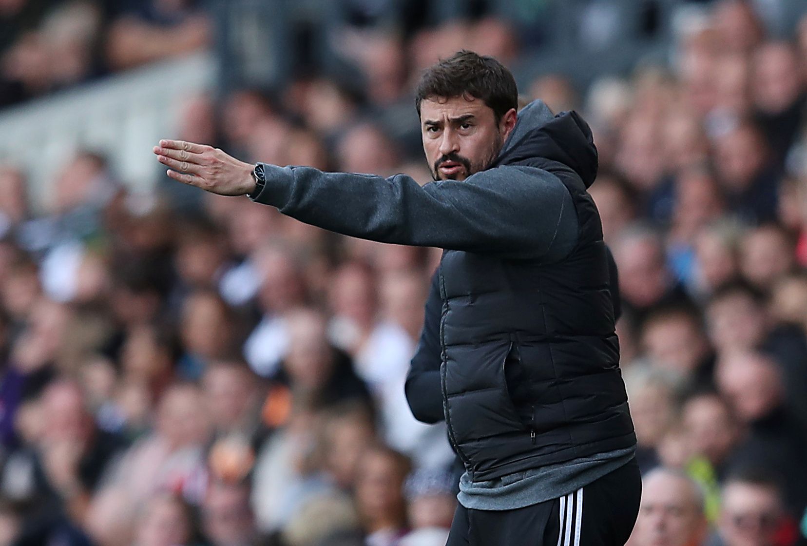 Soccer Football - Championship - Derby County v Birmingham City - Pride Park, Derby, Britain - September 28, 2019   Birmingham City manager Pep Clotet reacts   Action Images/John Clifton    EDITORIAL USE ONLY. No use with unauthorized audio, video, data, fixture lists, club/league logos or 